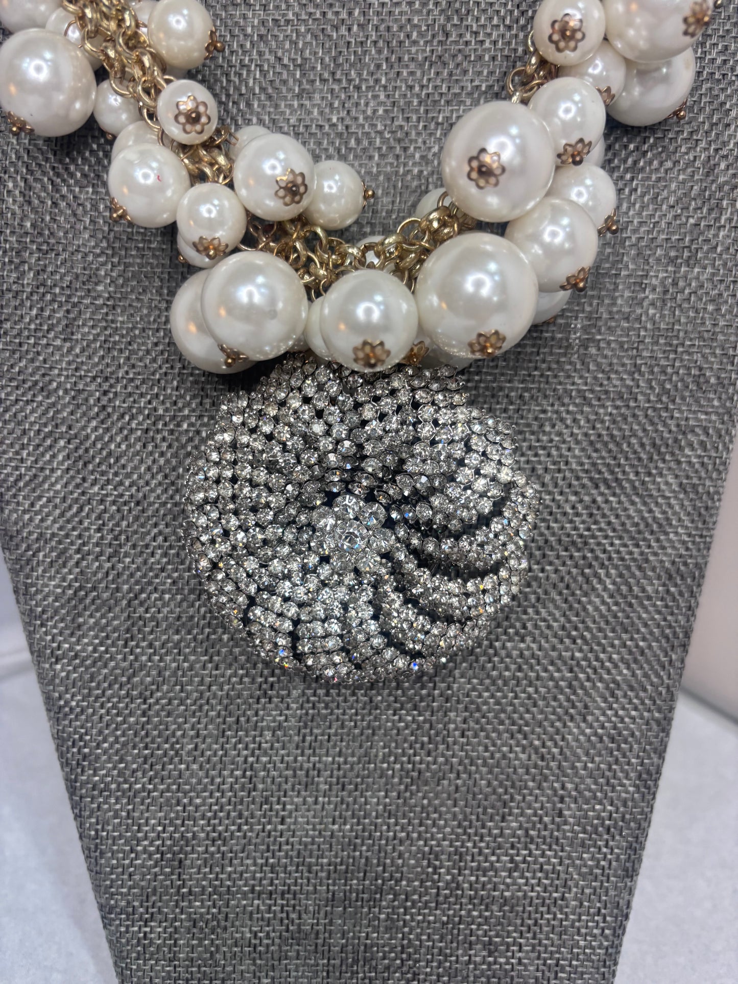 MADE brooch and Pearl necklace