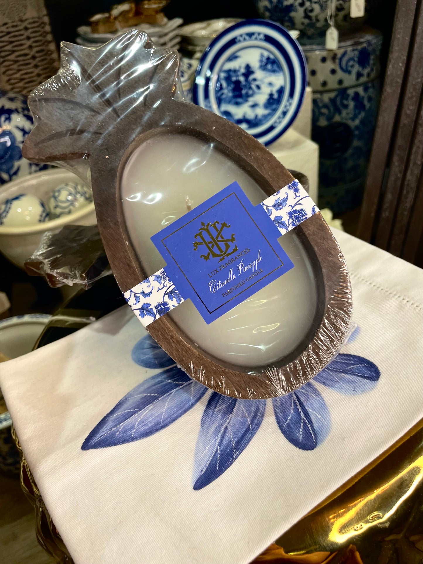 Wooden Pineapple Candle