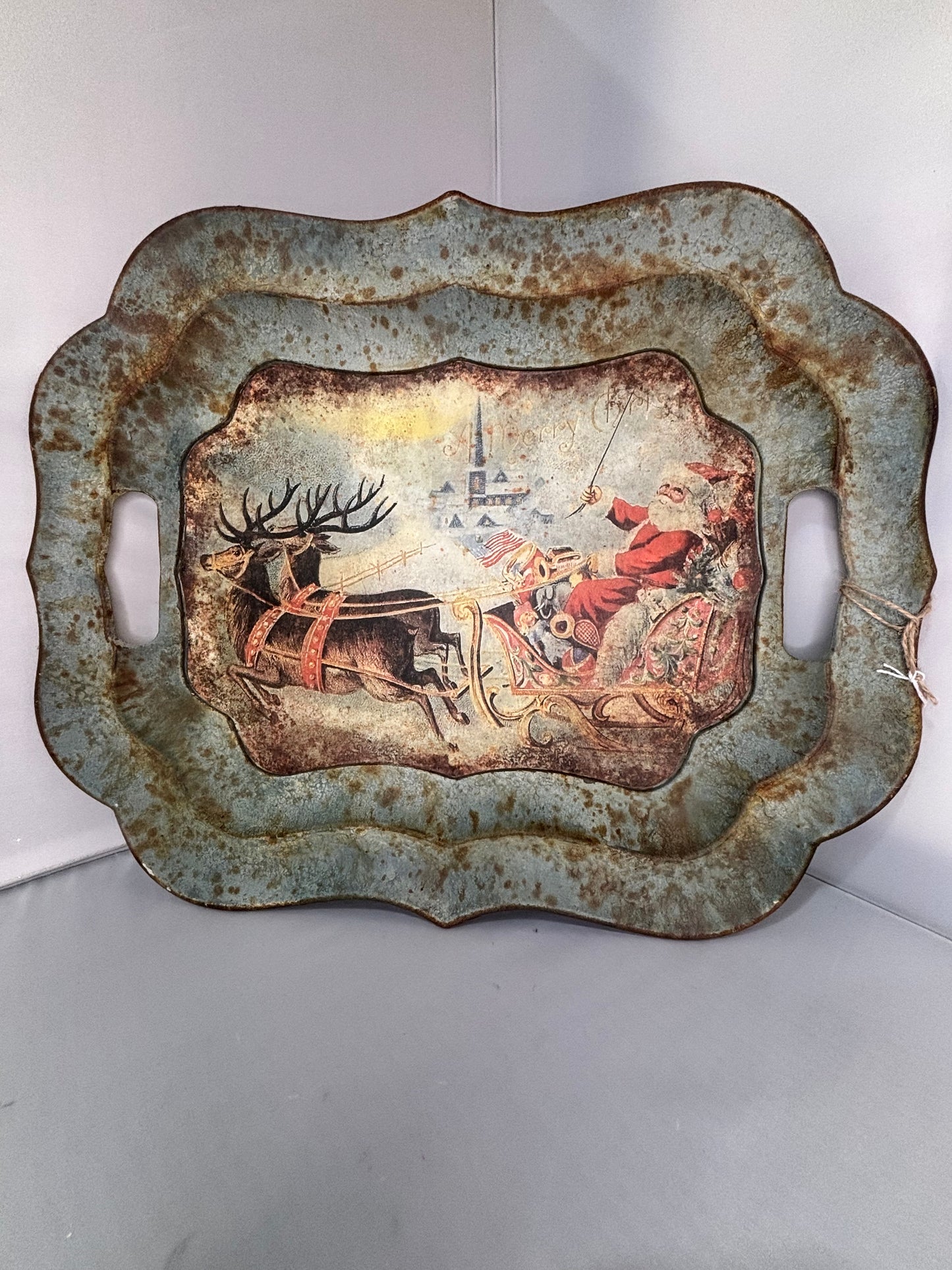 Santa on Sleigh Tray