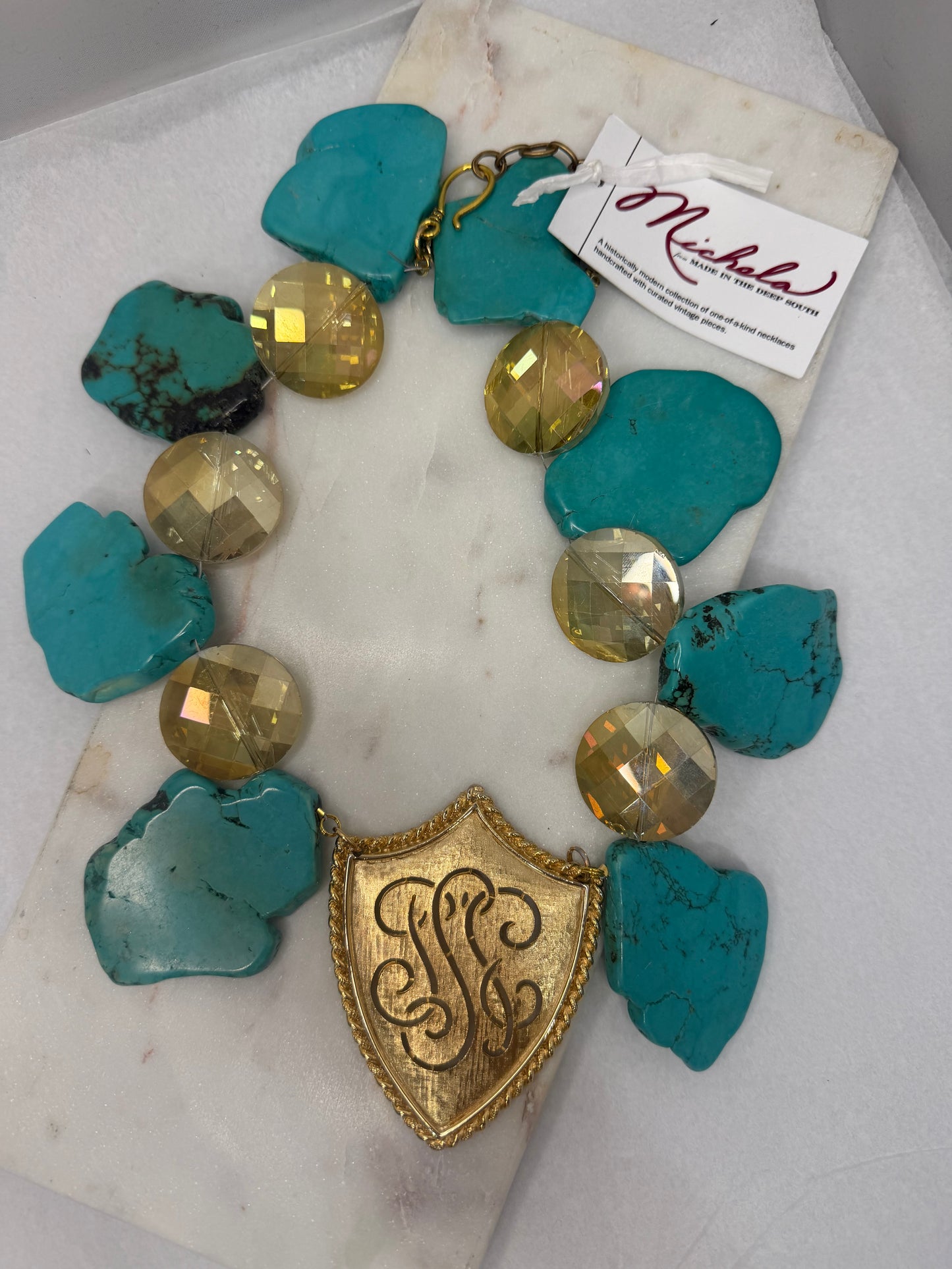 Made 1960s turquoise necklace