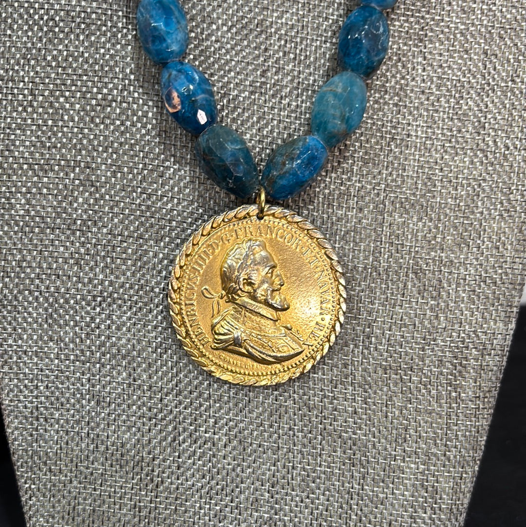 MADE - Apatite Necklace with Brooch