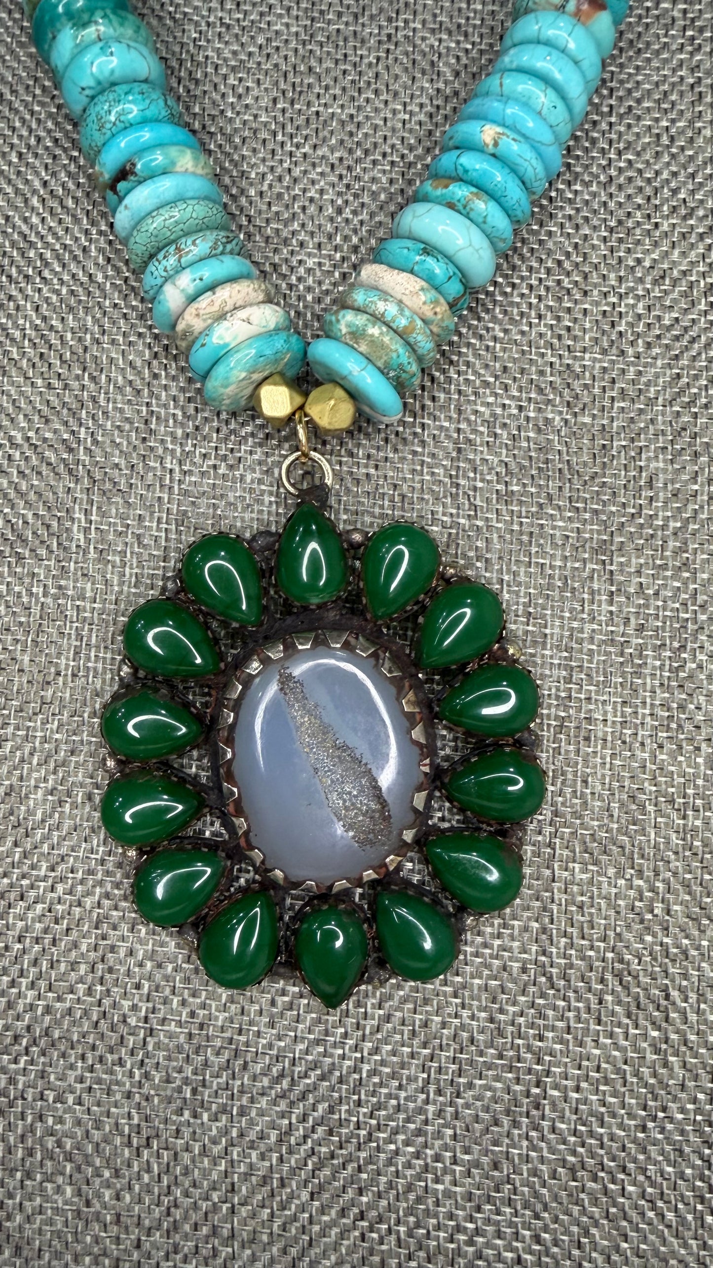 Made 1970s druzy necklace
