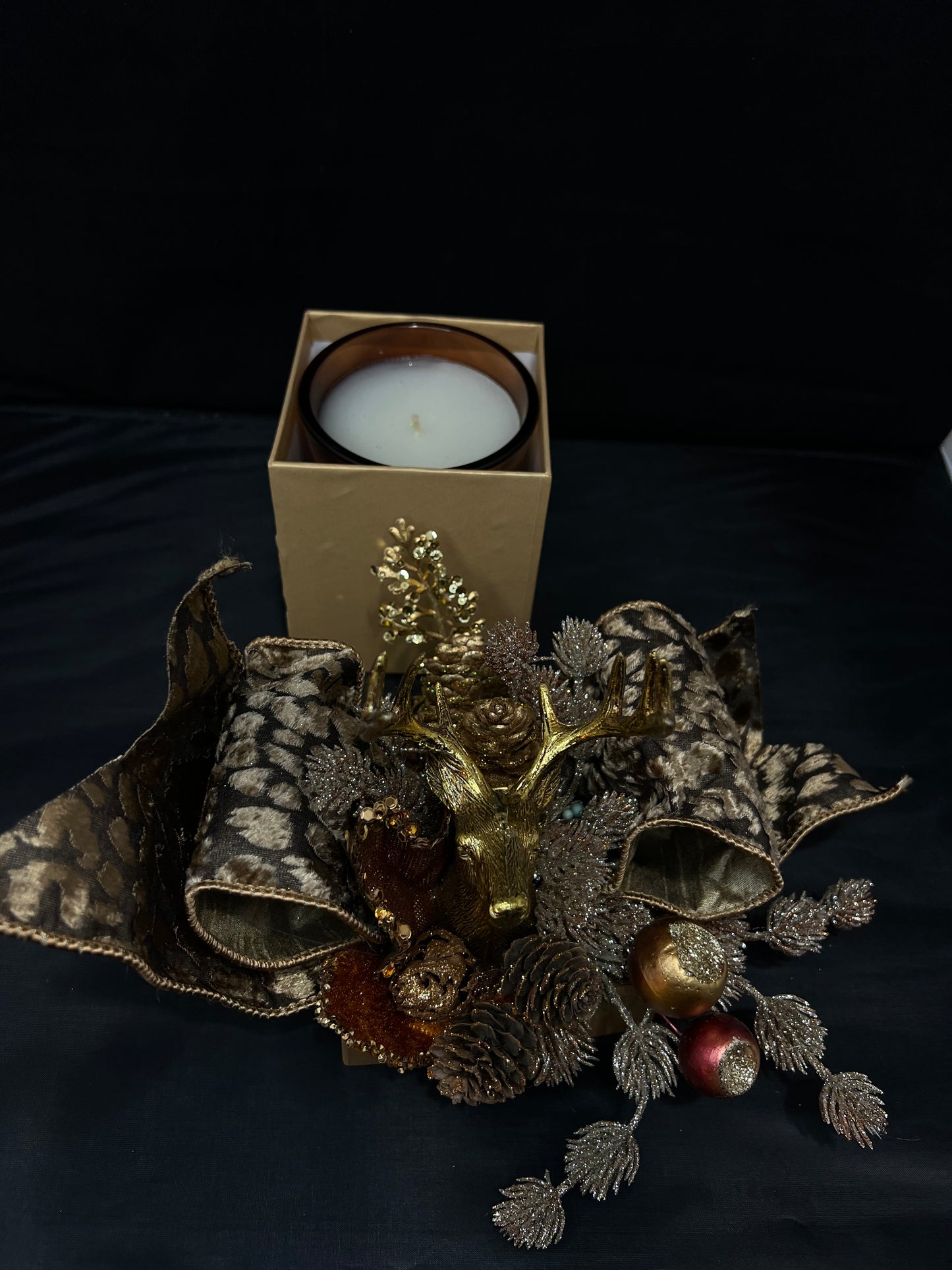 Nobel Fir Lux Candle & Reindeer Gift Box