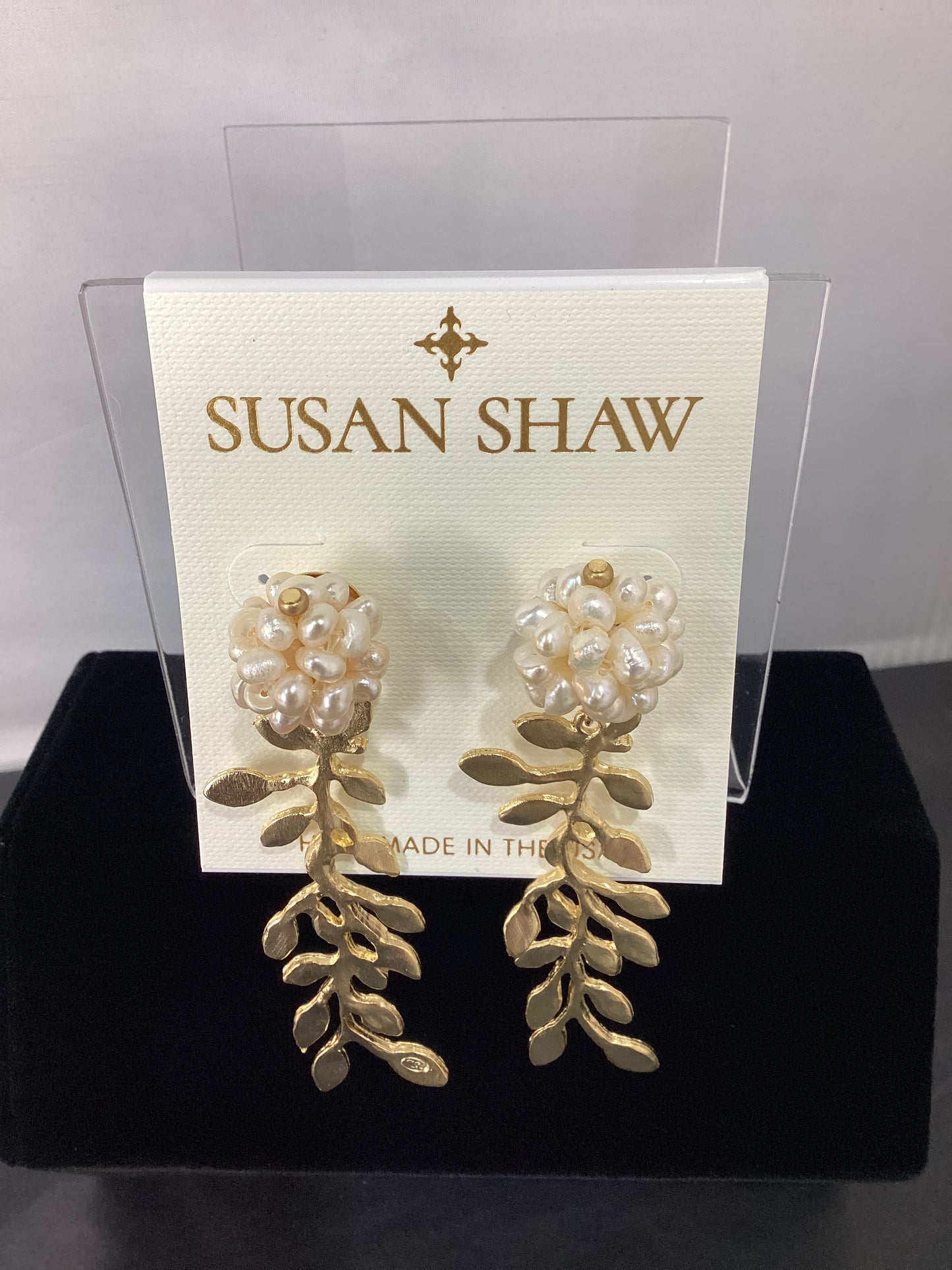 Susan Shaw- Pearl Cluster Vine Earring
