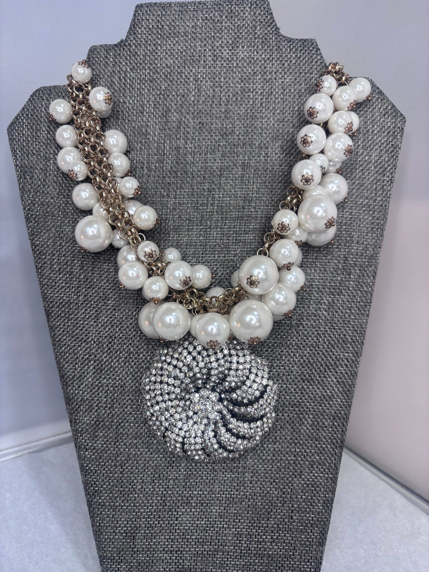 MADE brooch and Pearl necklace