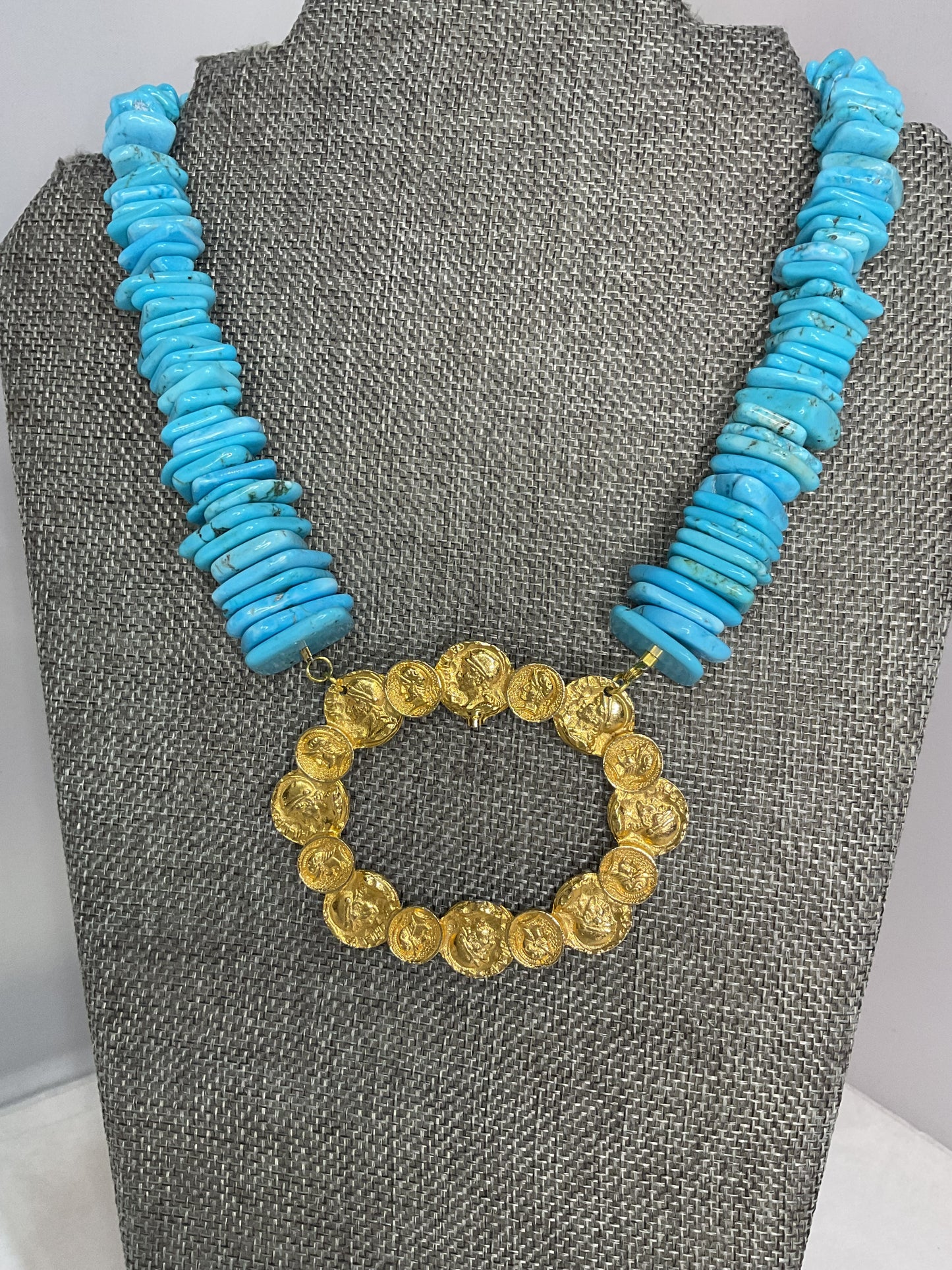 Made turquoise necklace