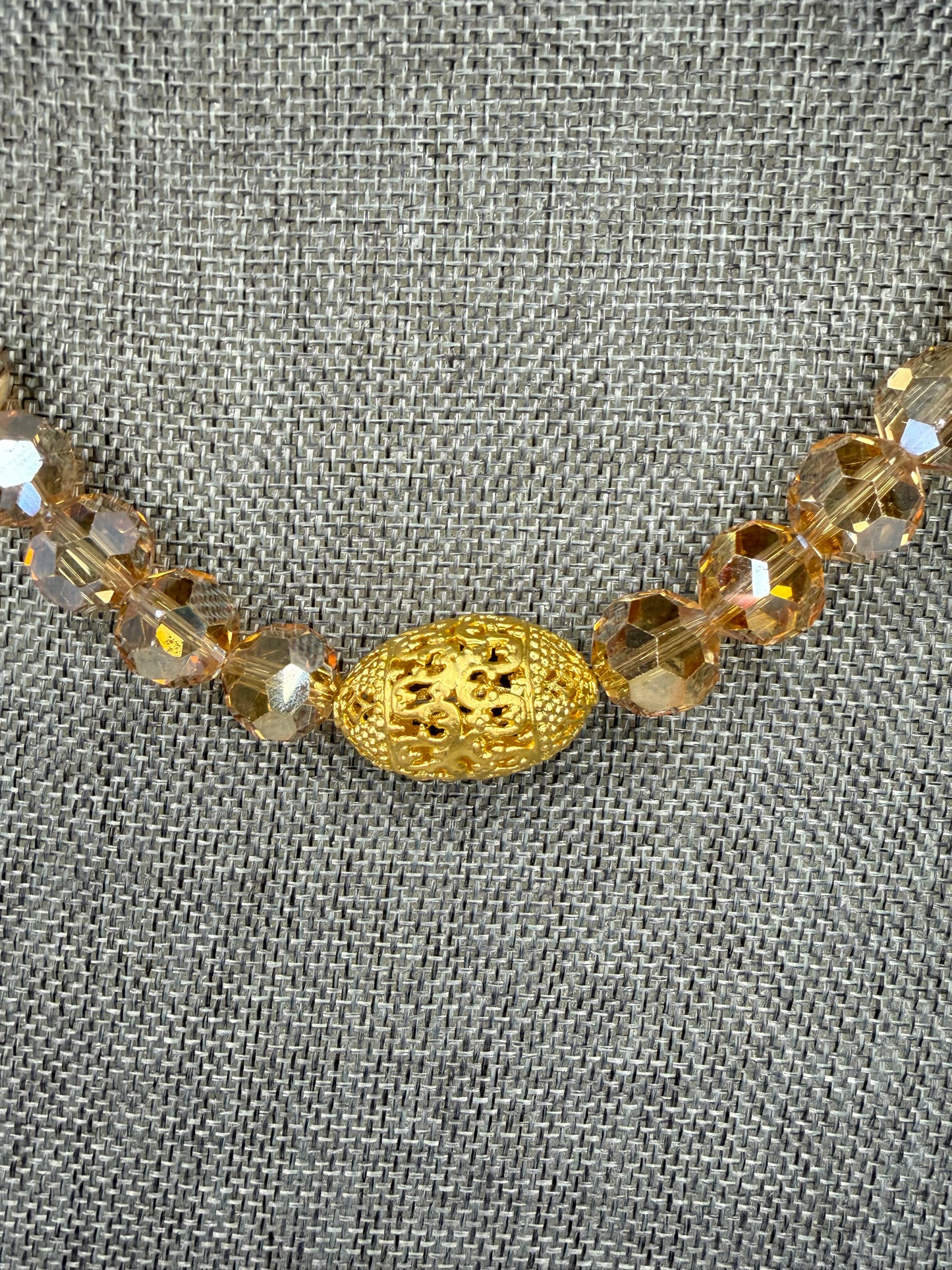 Made gold plated bead necklace
