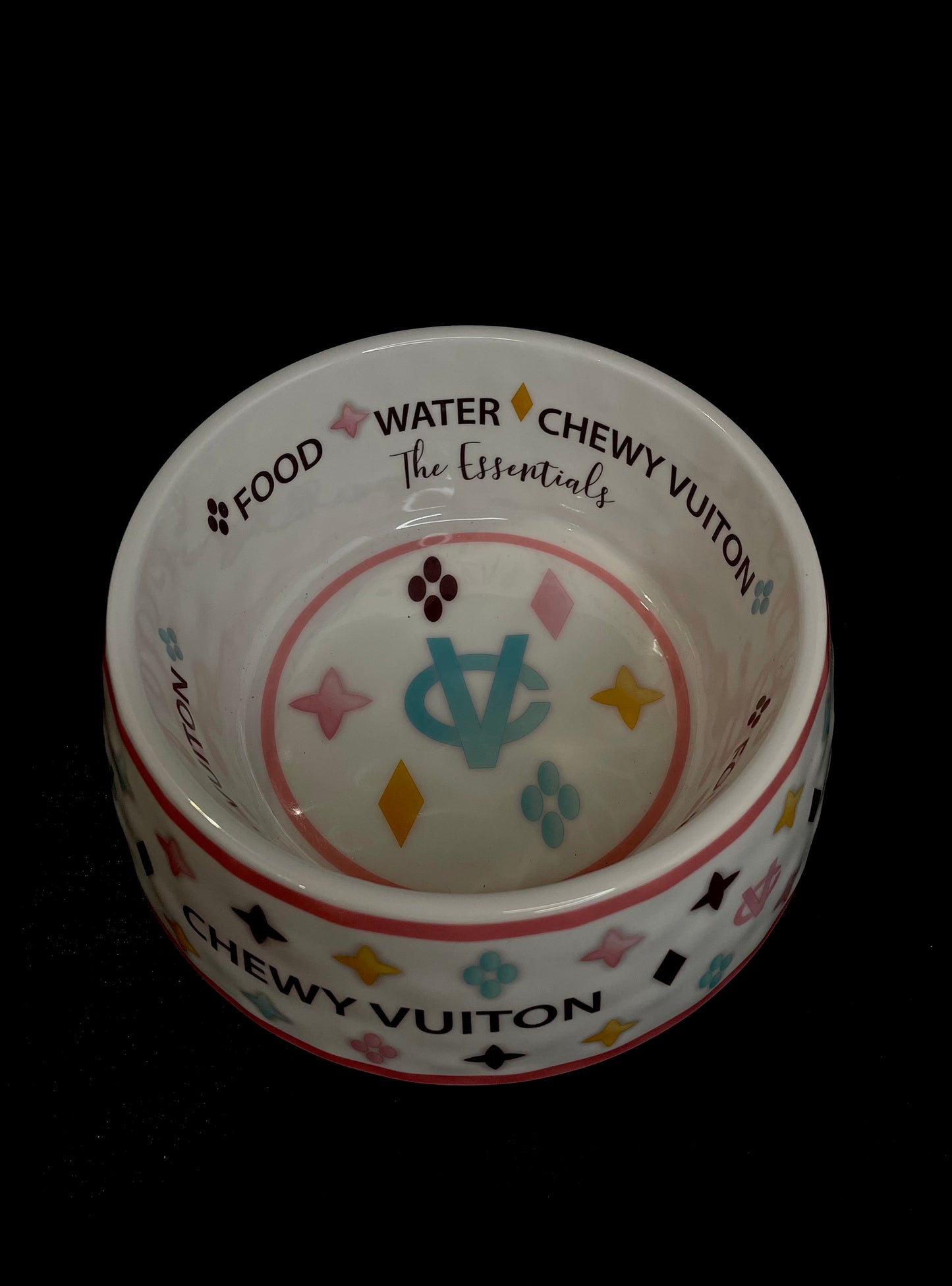 White Chewy Dog Bowl
