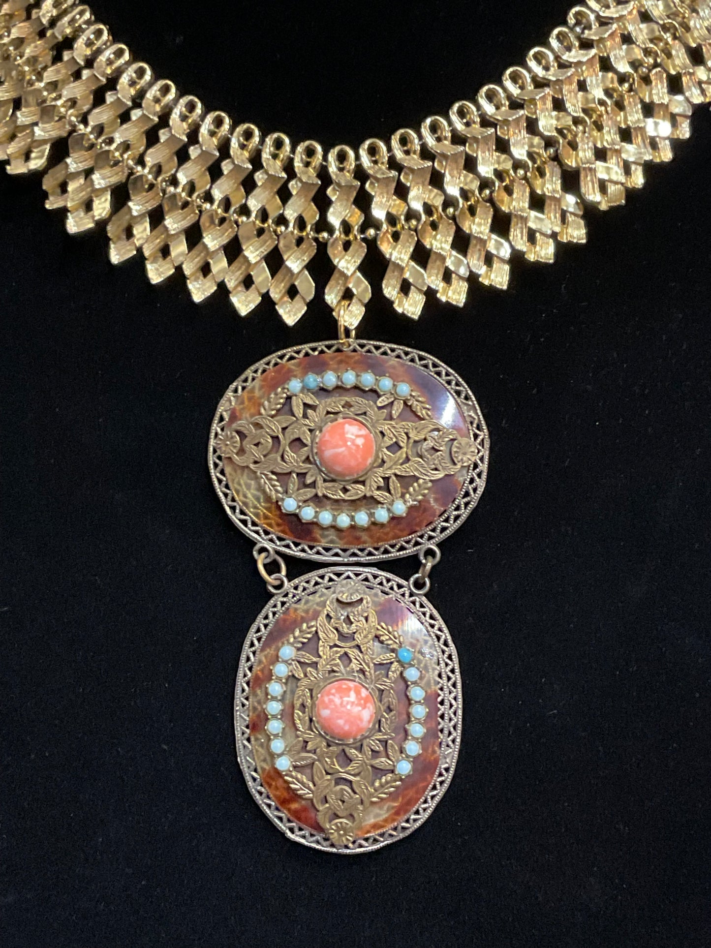 MADE - Unique Brooch on Egyptian Inspired Necklace