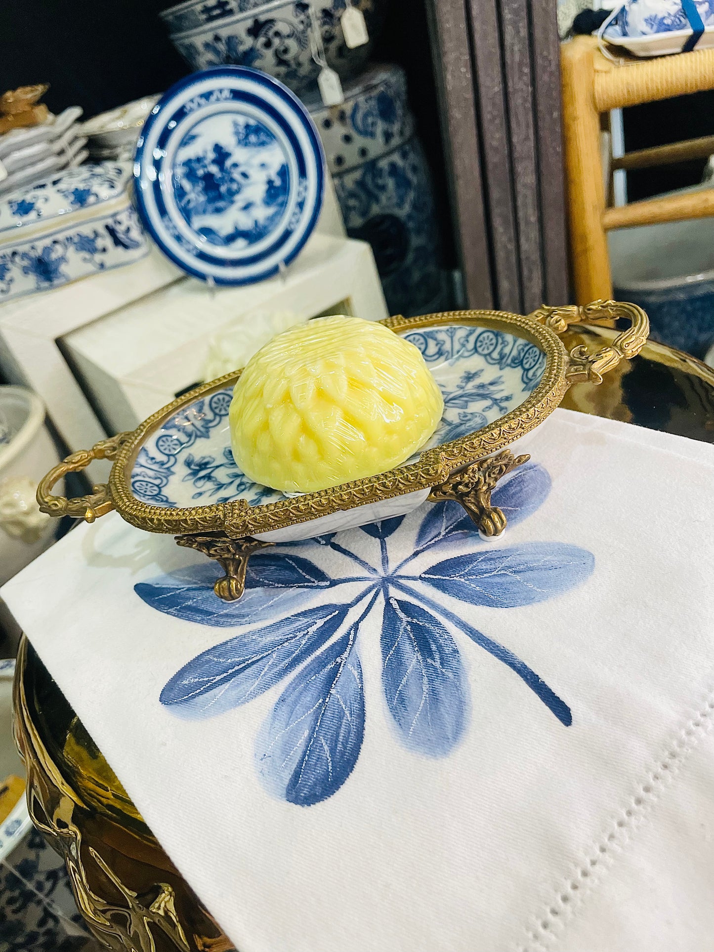 Indigo Floral Dish