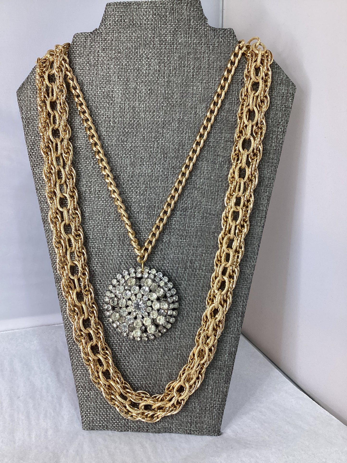 MADE- Crystal Pendant Layered Necklace