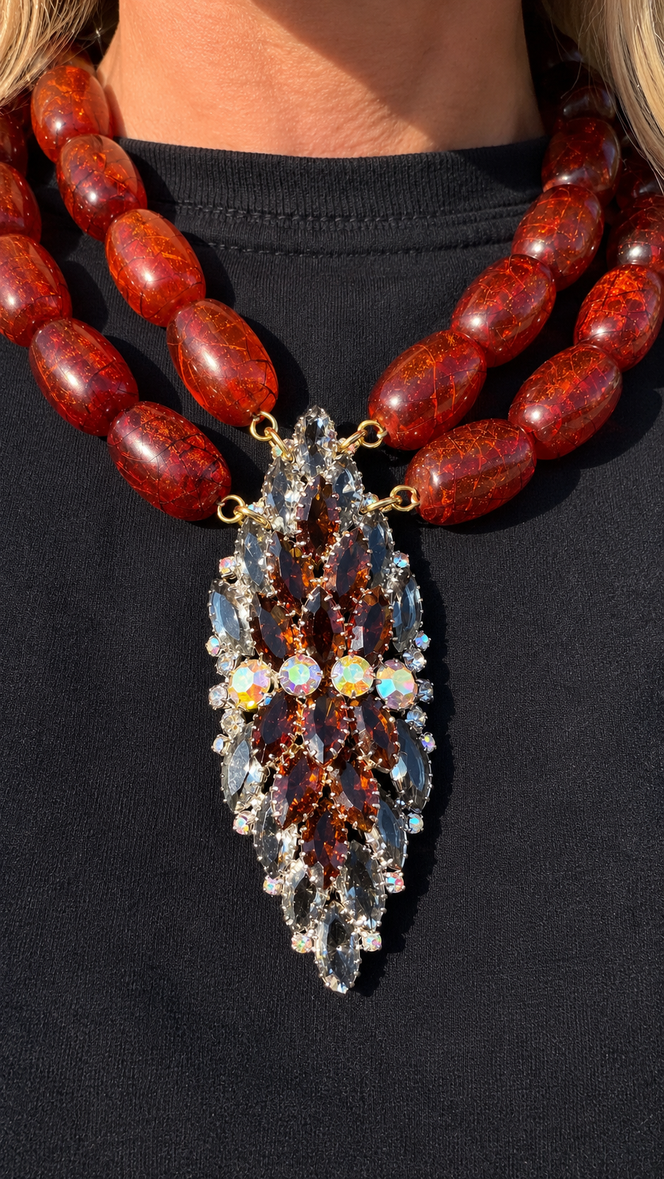 1950s Juliana brooch necklace