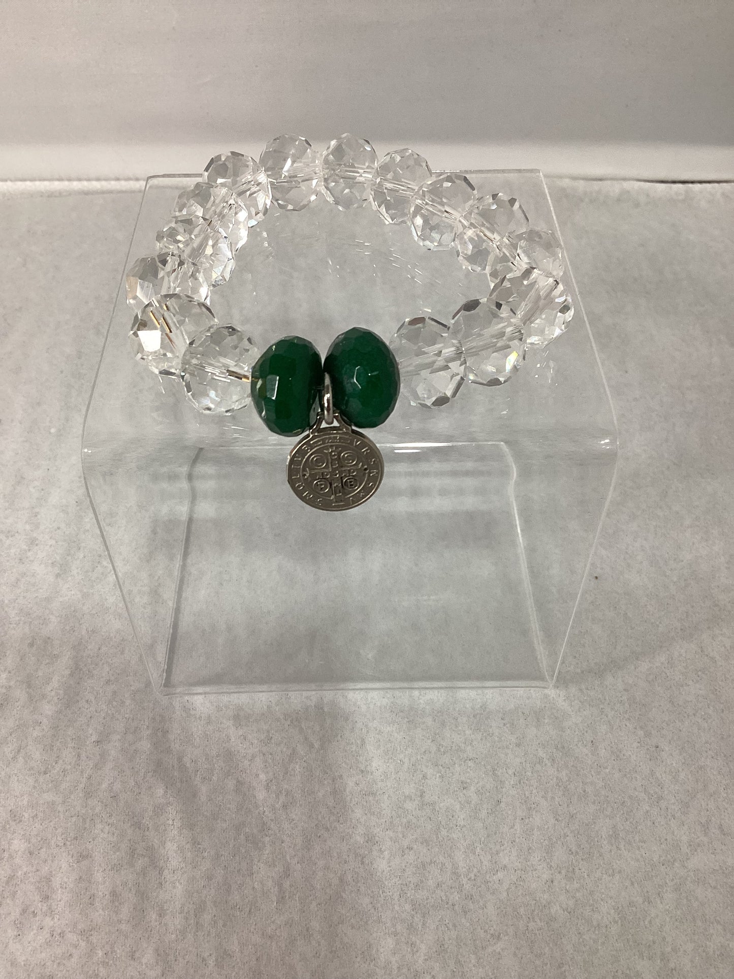 MADE- Agate & Quartz Medal Stretch Bracelet