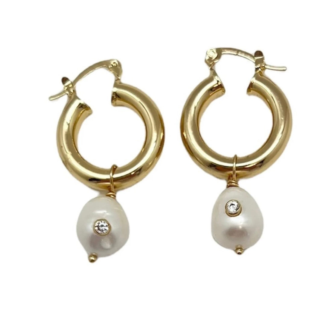 Pearl Huggie earrings