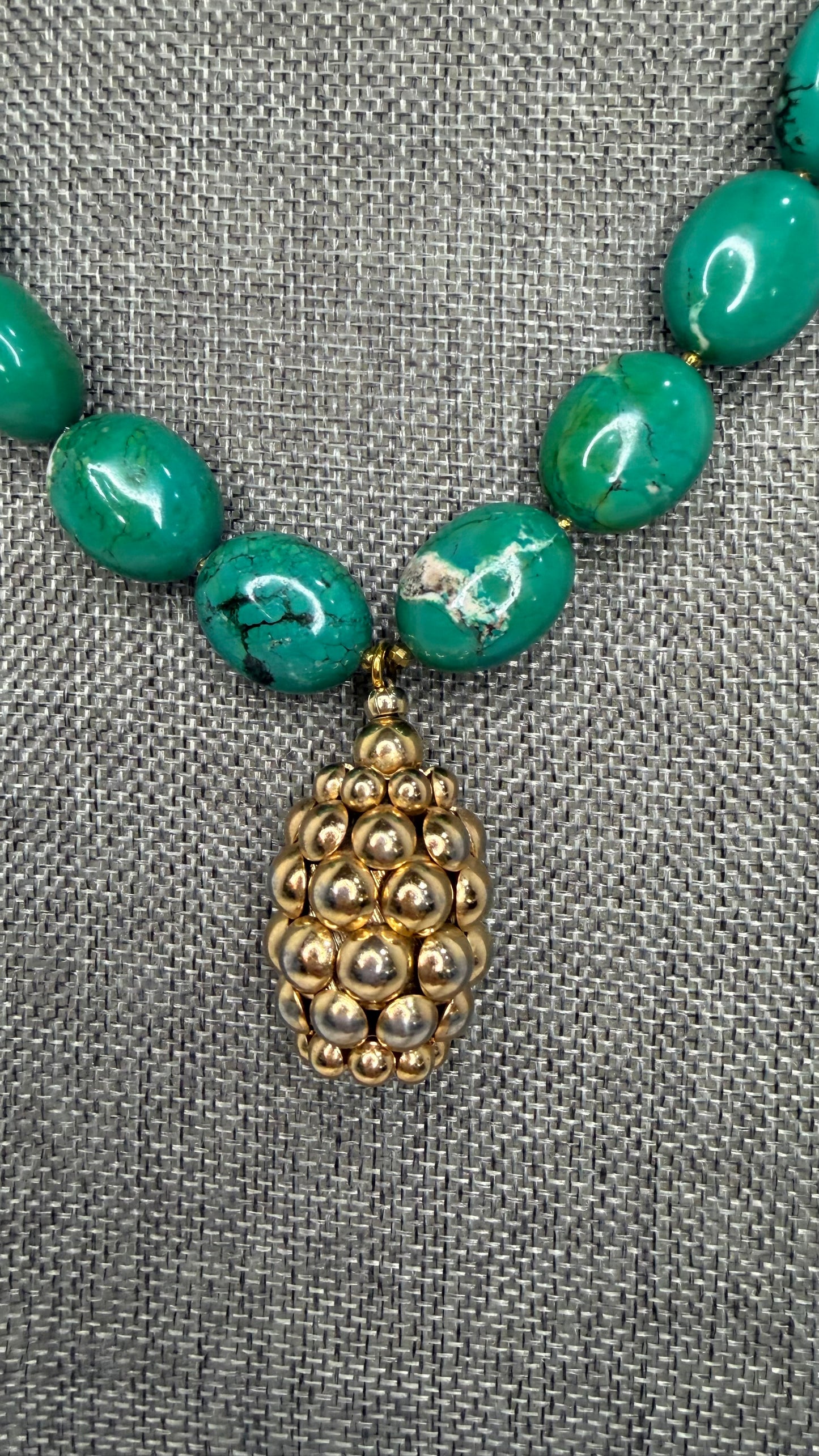 MADE- gold bead turquoise necklace