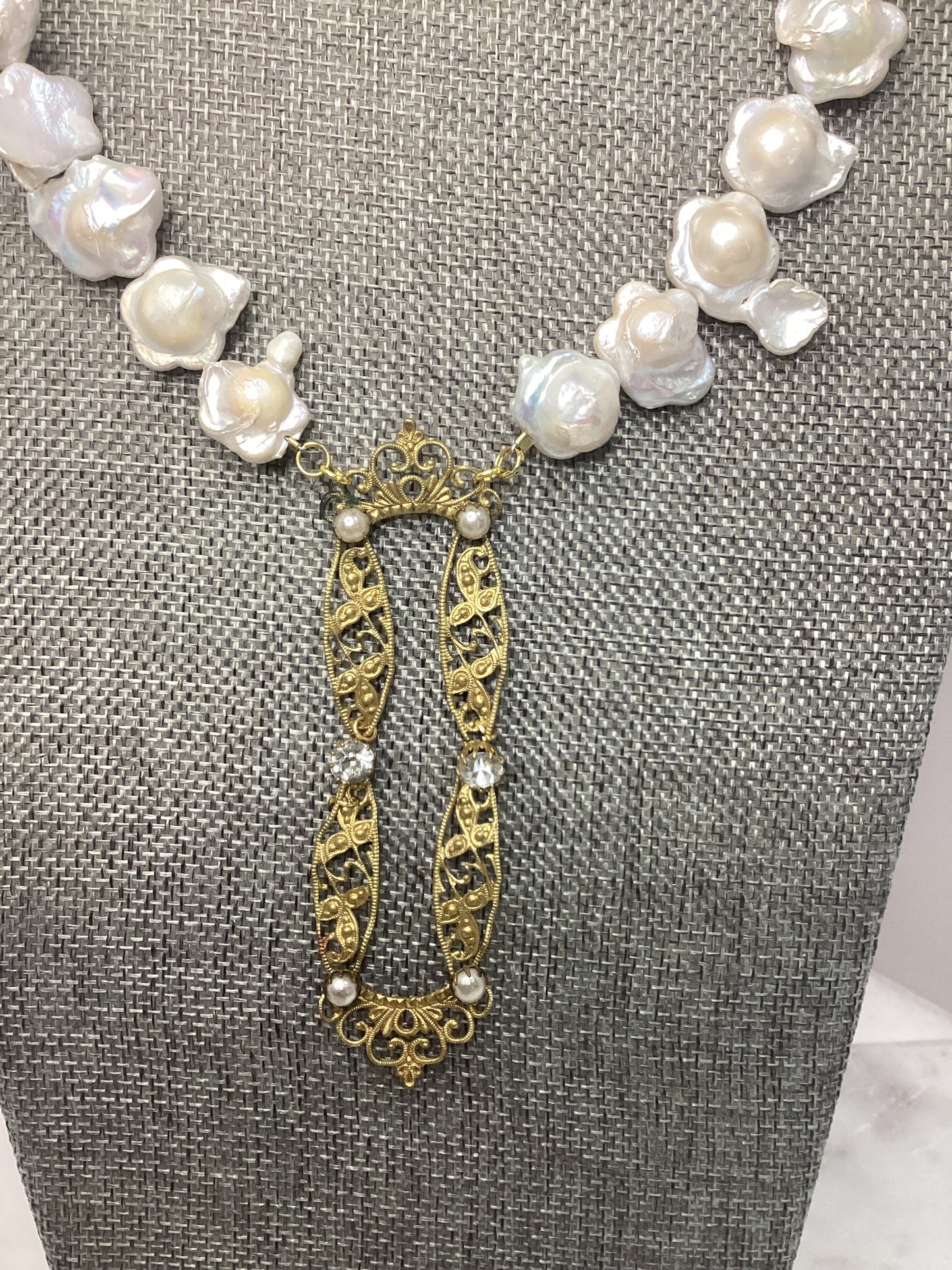 Made 1800s sash buckle necklace