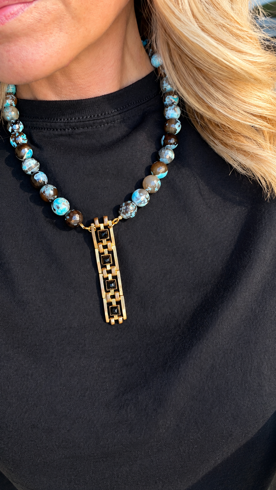Made 1770s bar brooch necklace