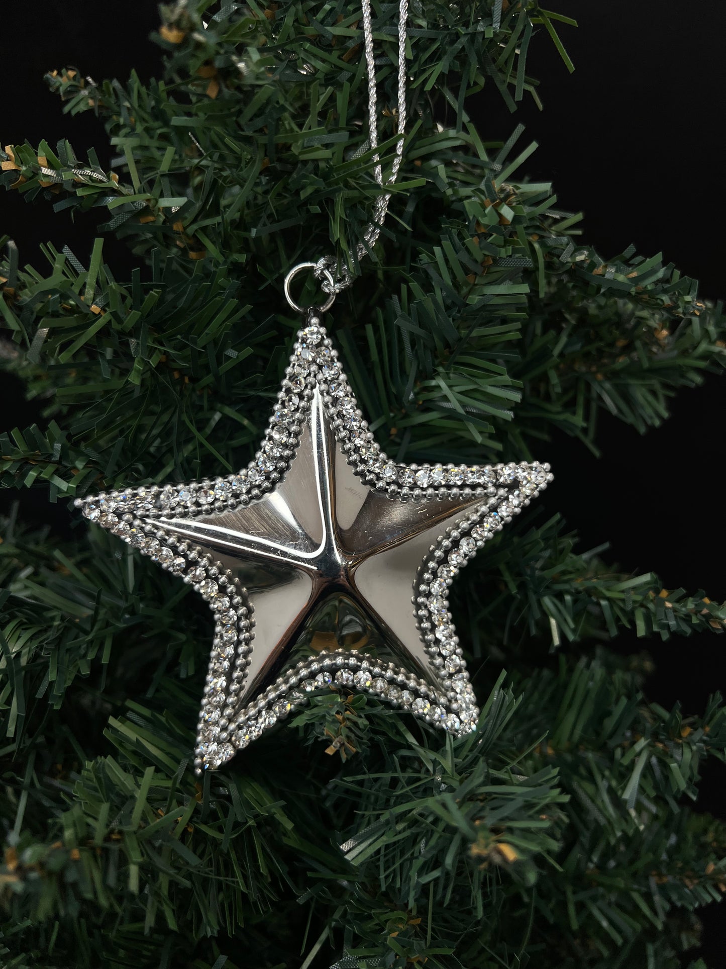 Silver Rhinestone Star Ornament