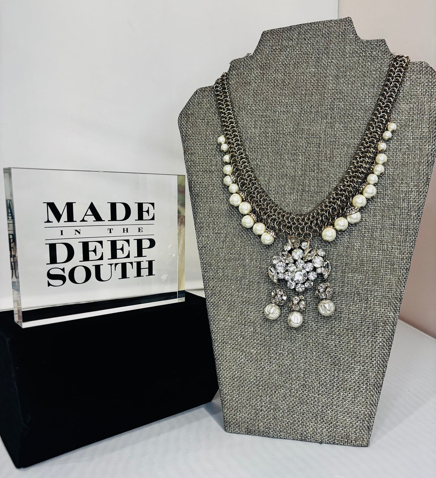 MADE - Pearl and Crystal Necklace