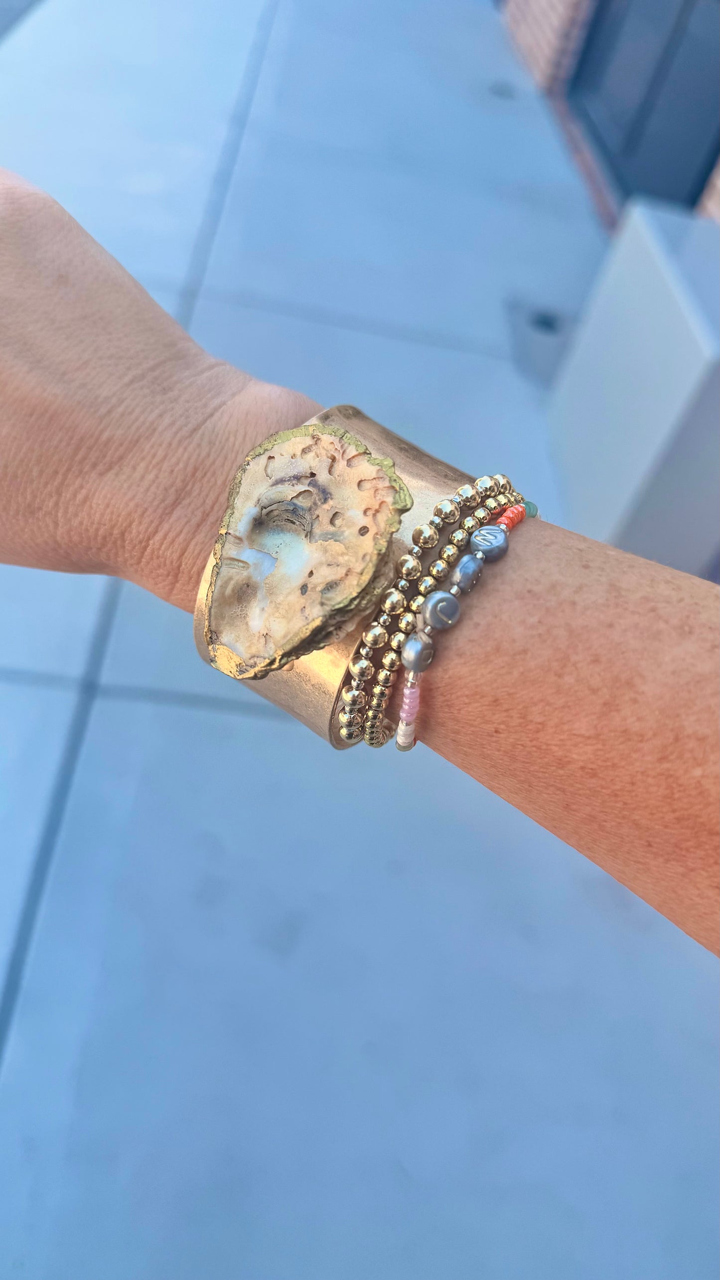 Oyster cuff bracelet