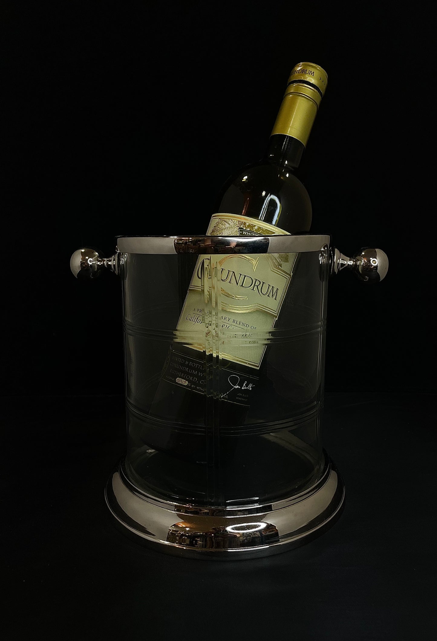 Etched Glass Ice Bucket
