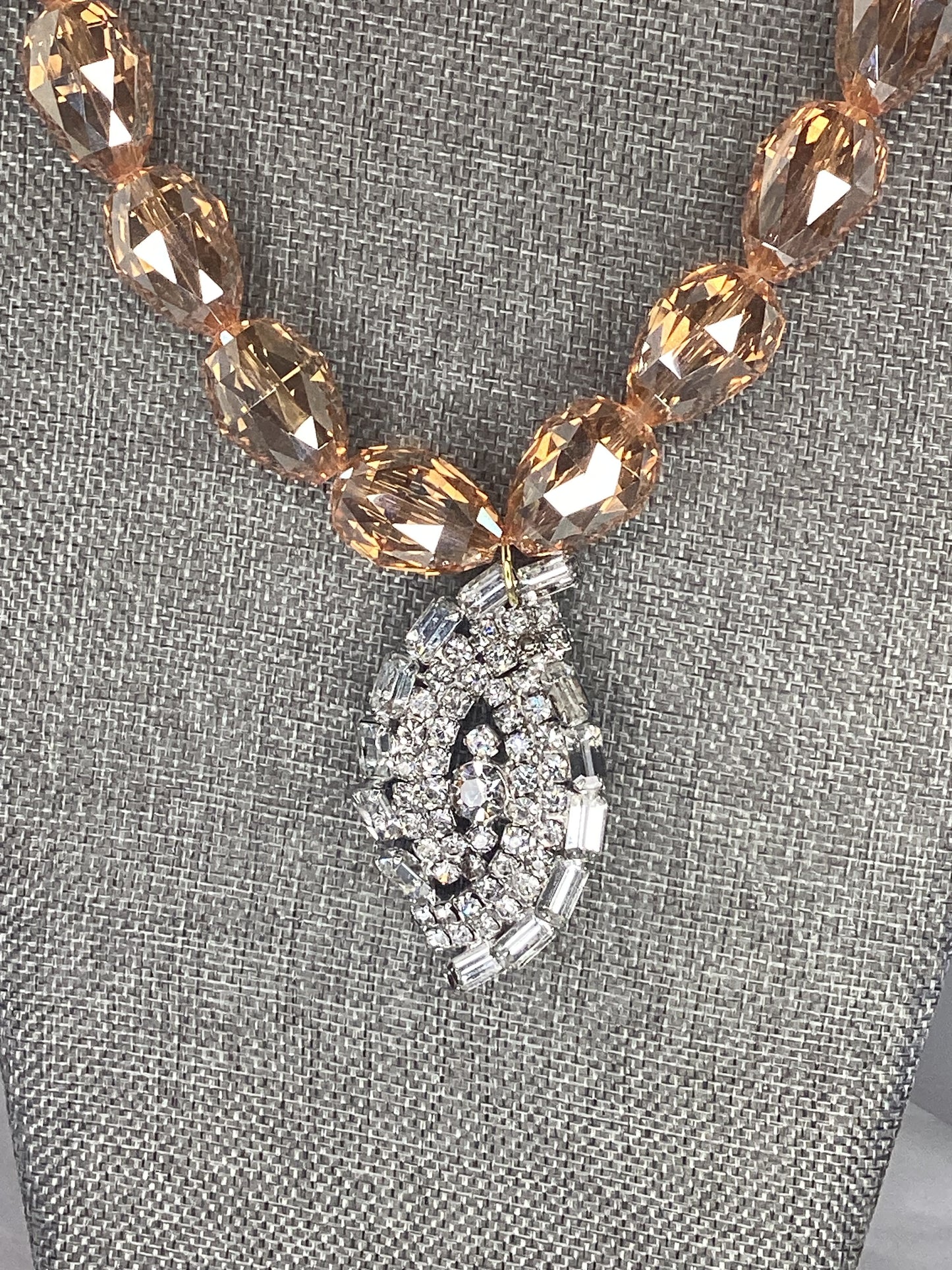 Made orange bead necklace