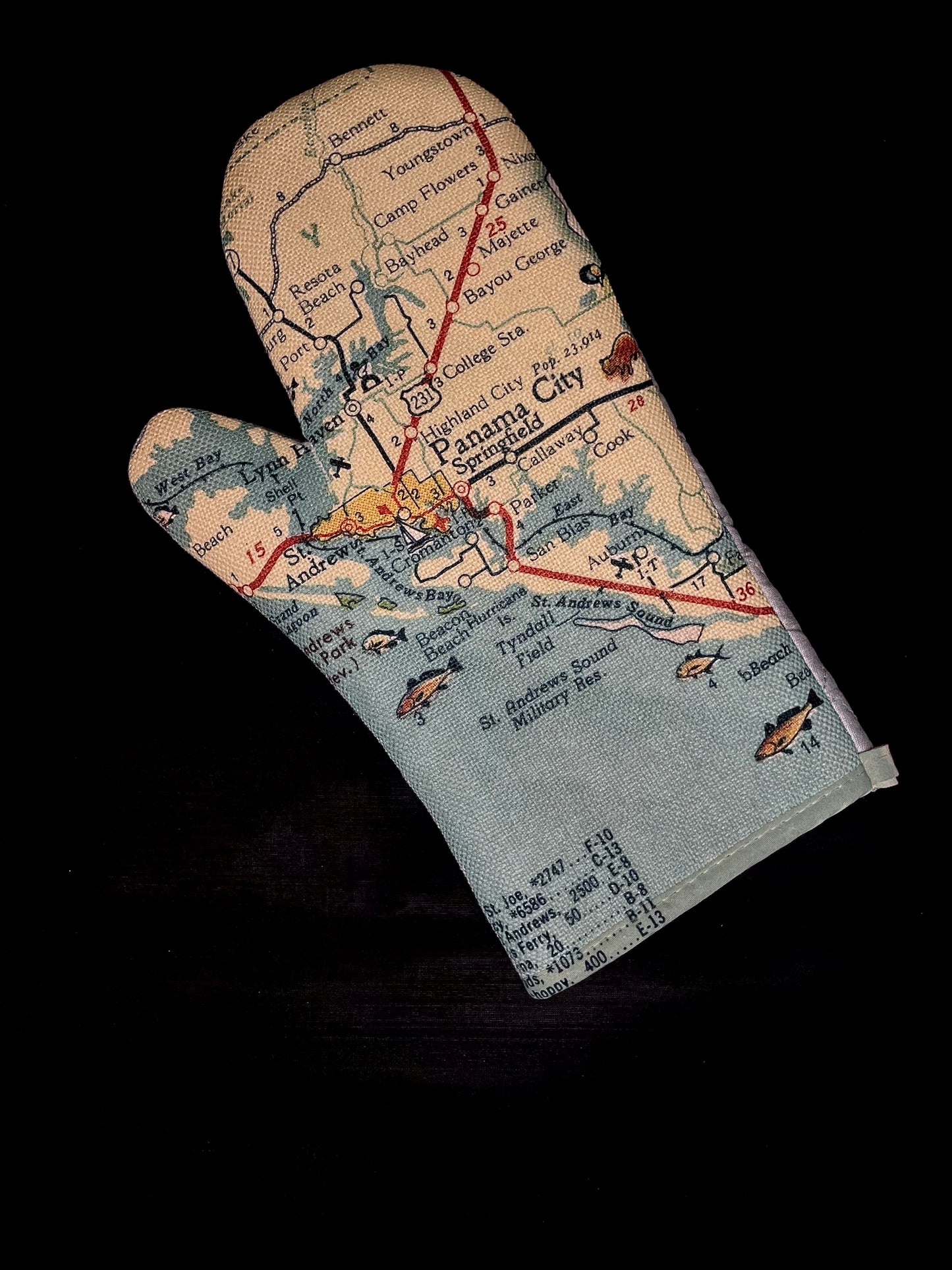 Panama City Map Oven Mitt