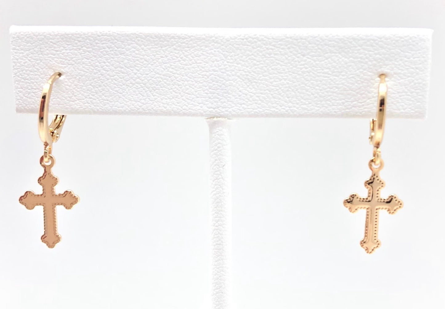 Cross hoop earrings