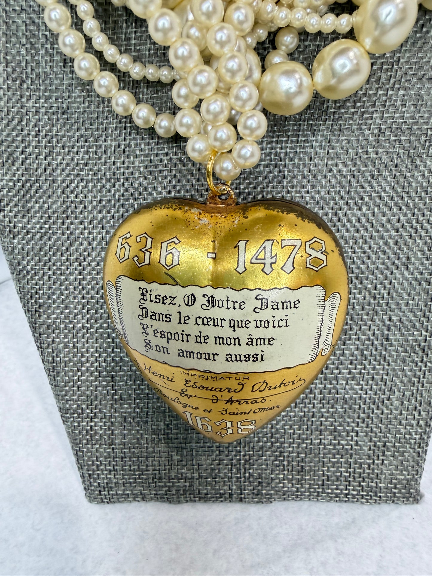 Made France pearl and heart necklace