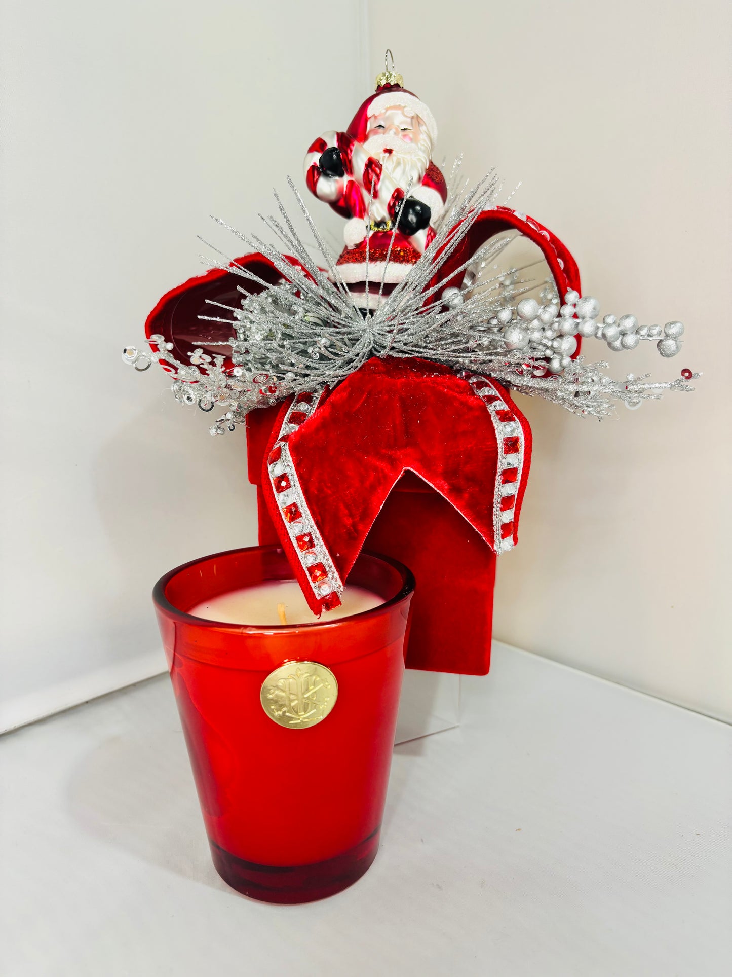 Santa Ornament Box Candle