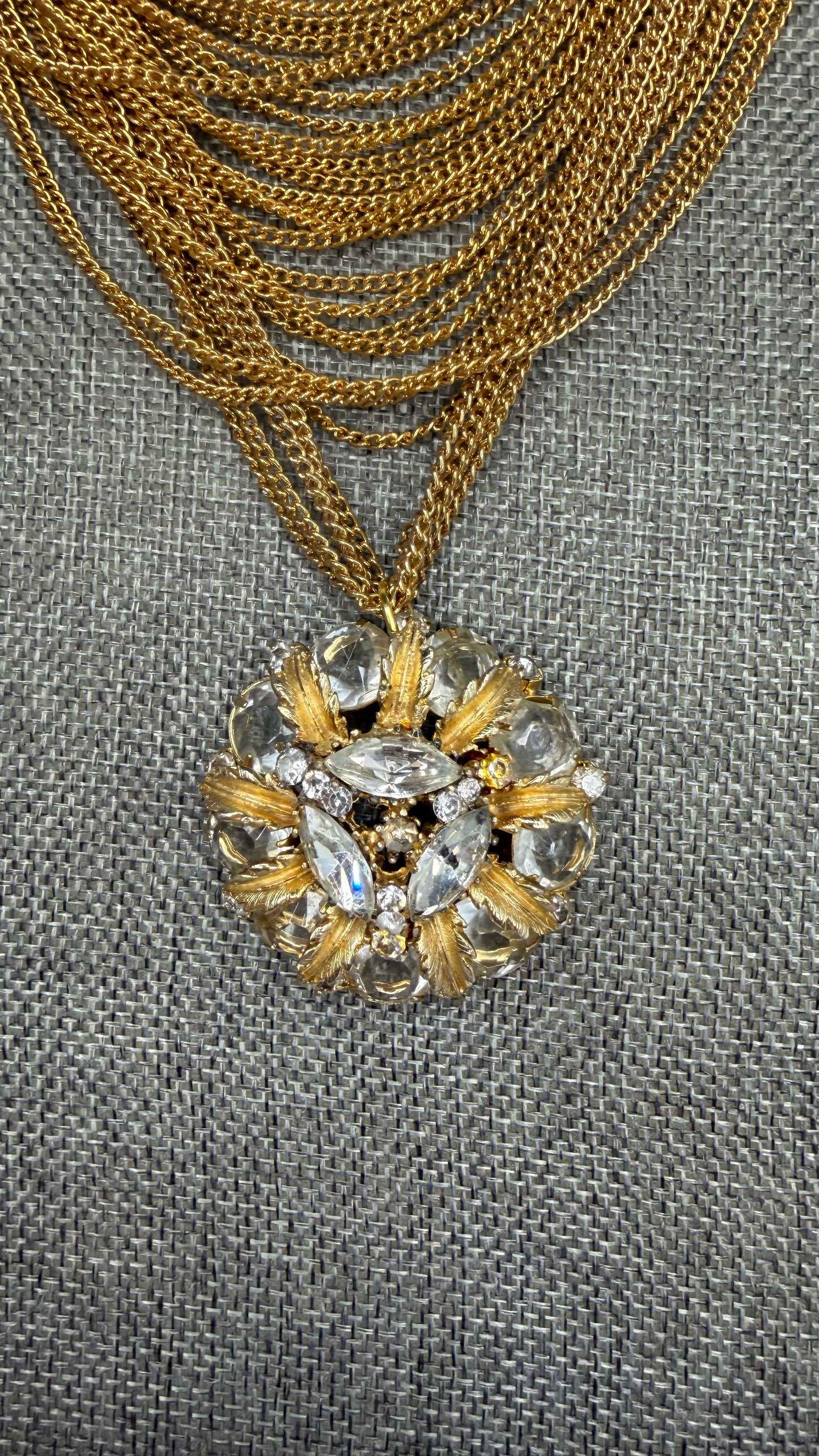 Made 1950s brooch necklace