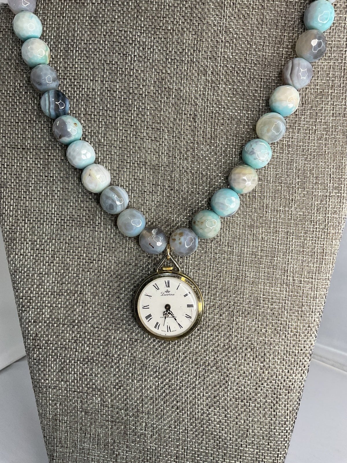 Made 1950s pocket watch necklace