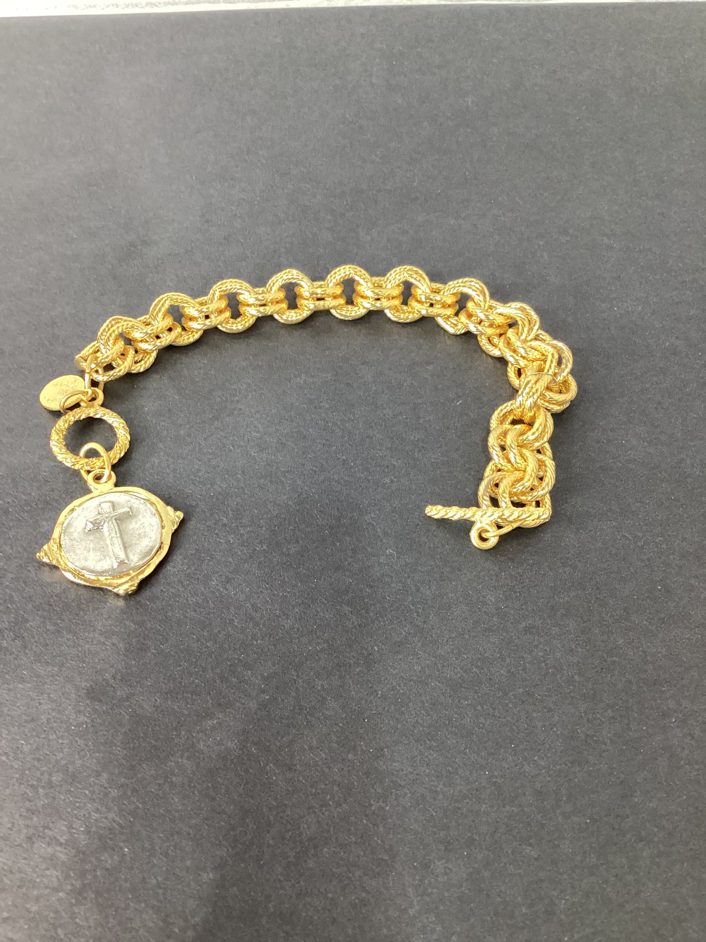 Susan Shaw- Gold & Silver Cross Bracelet