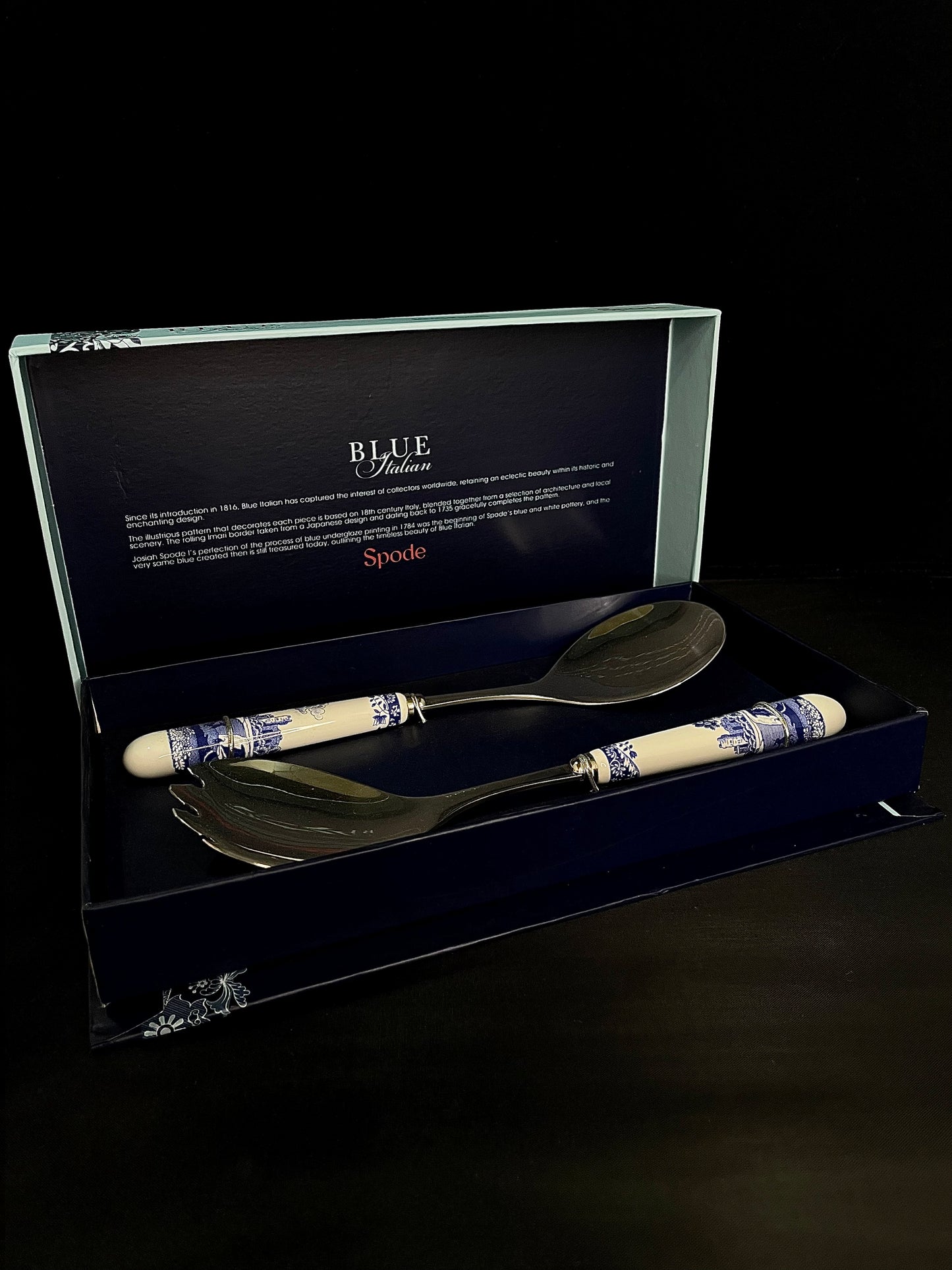 Blue & White Salad Servers