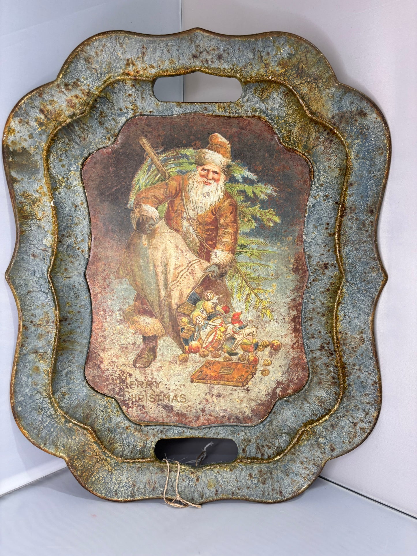 Santa Bearing Gifts Tray