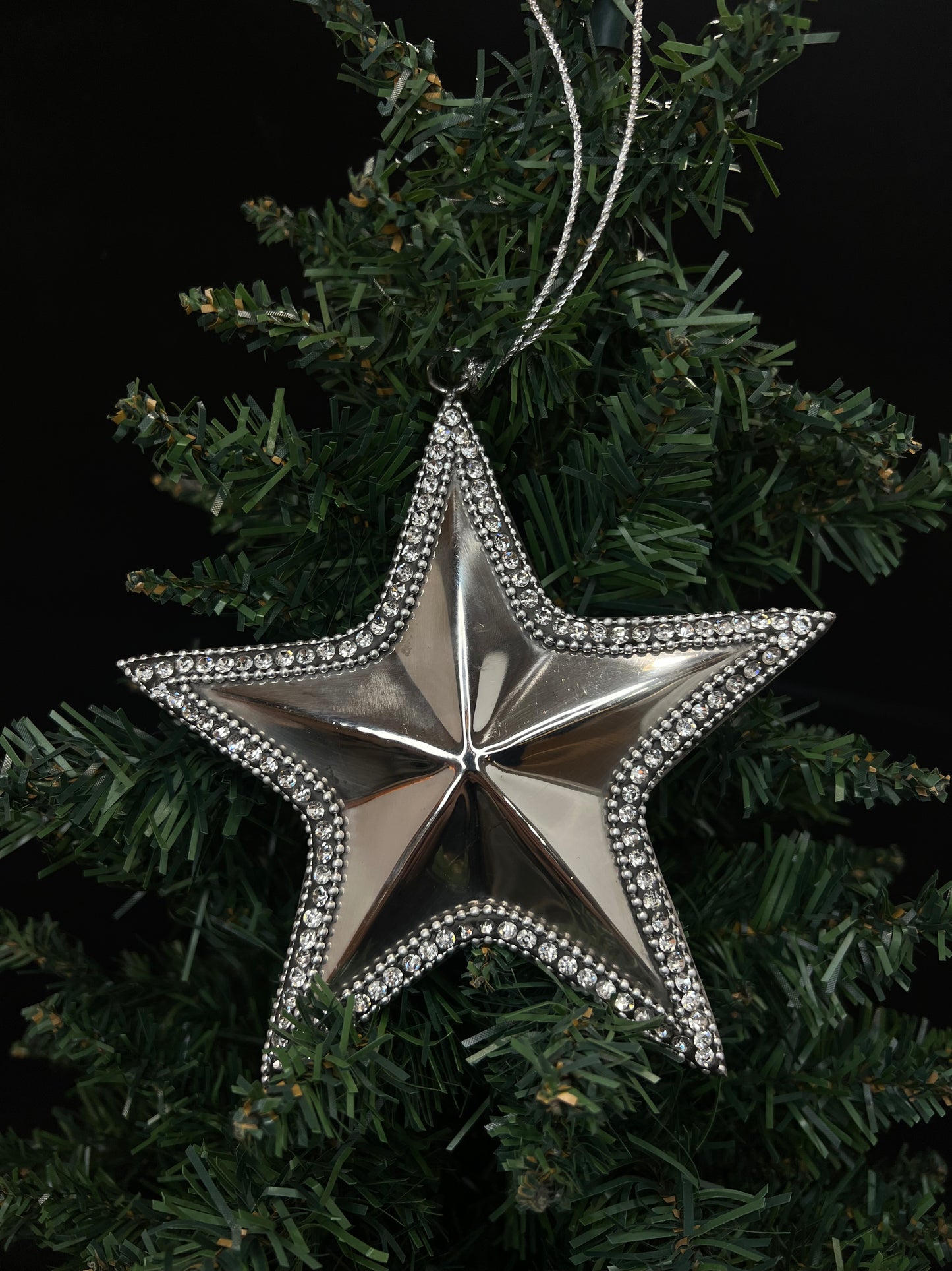 Silver Rhinestone Star Ornament