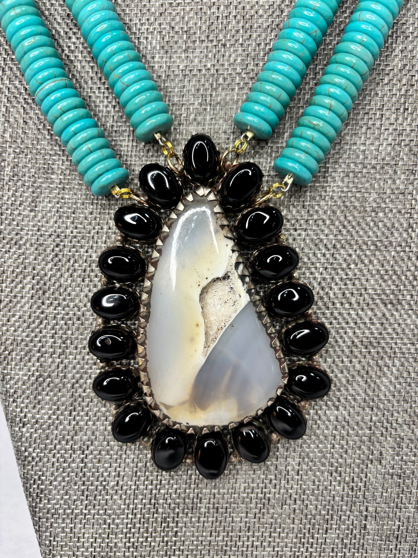 MADE- 1970’s Druzy & Black Onyx Necklace