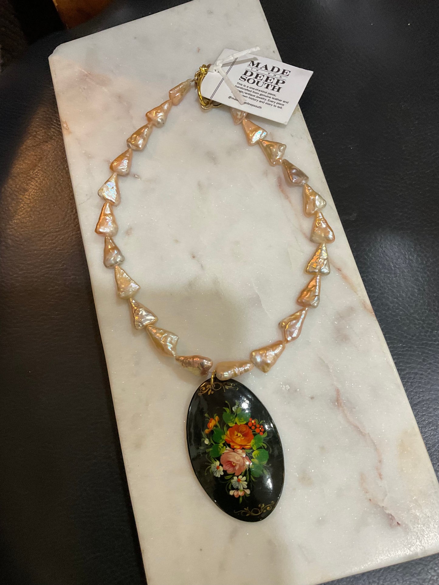 Made Russian brooch necklace