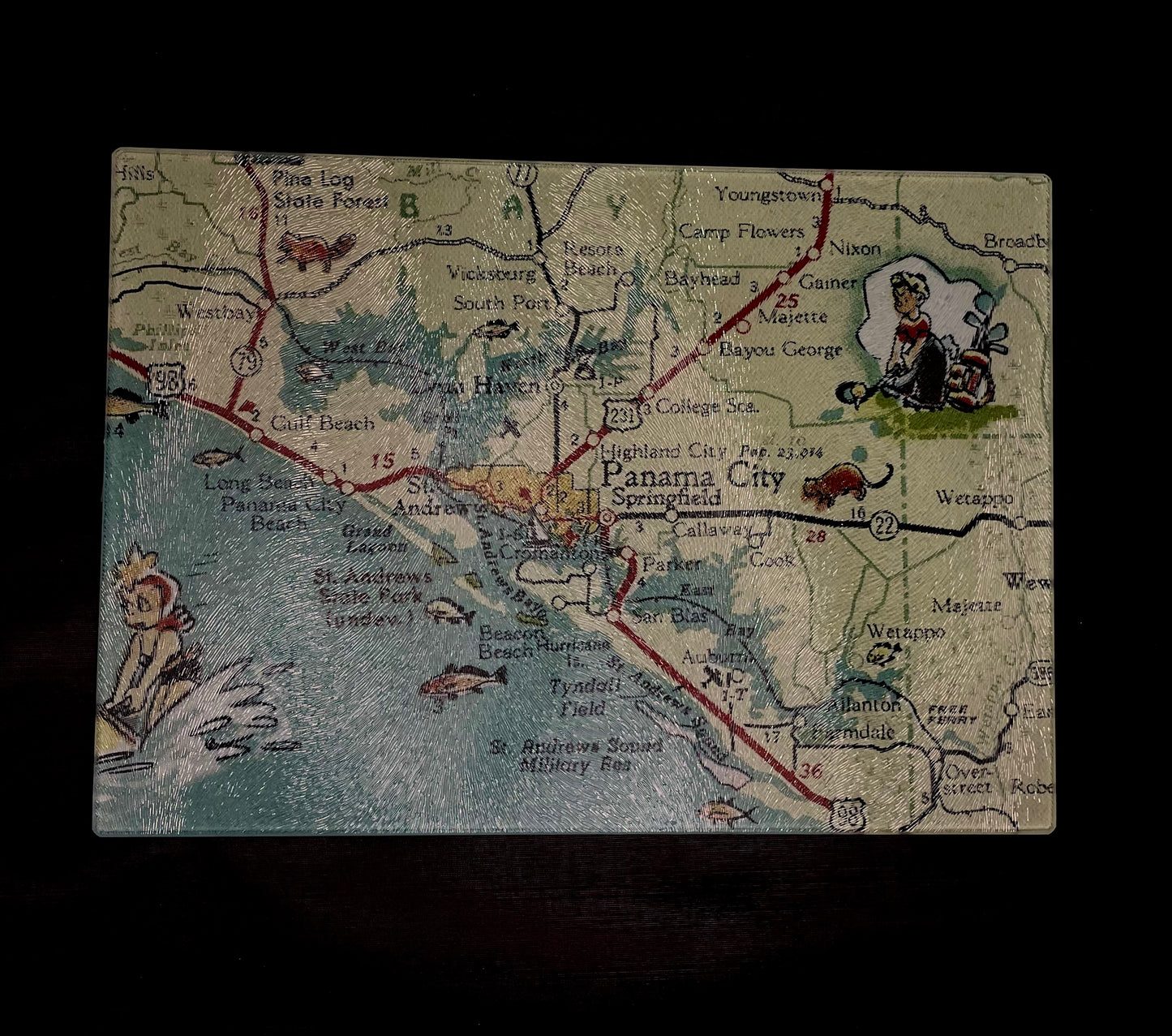 Panama City Glass Cutting Board