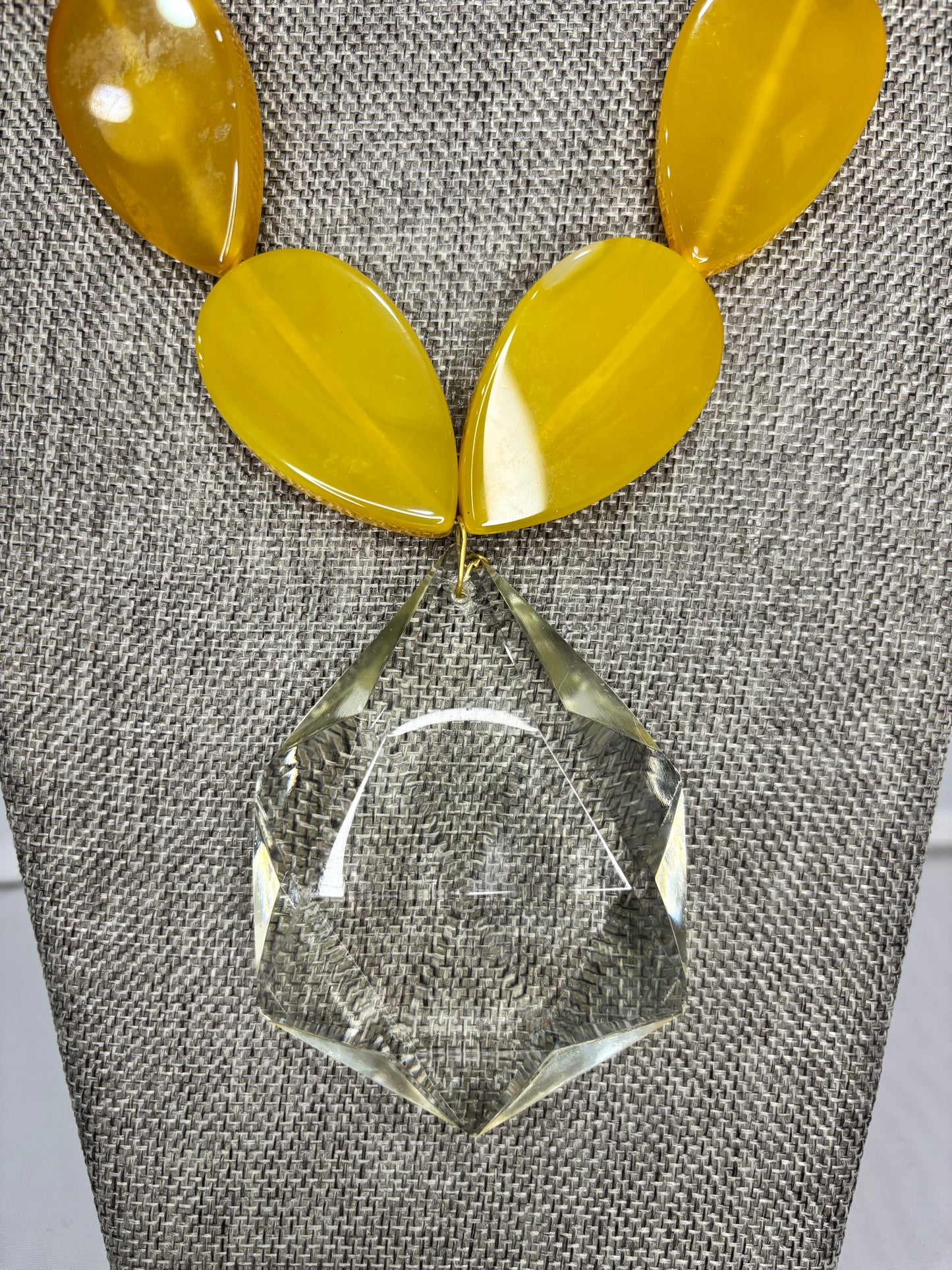 MADE- French Chandelier Crystal & Jade Necklace