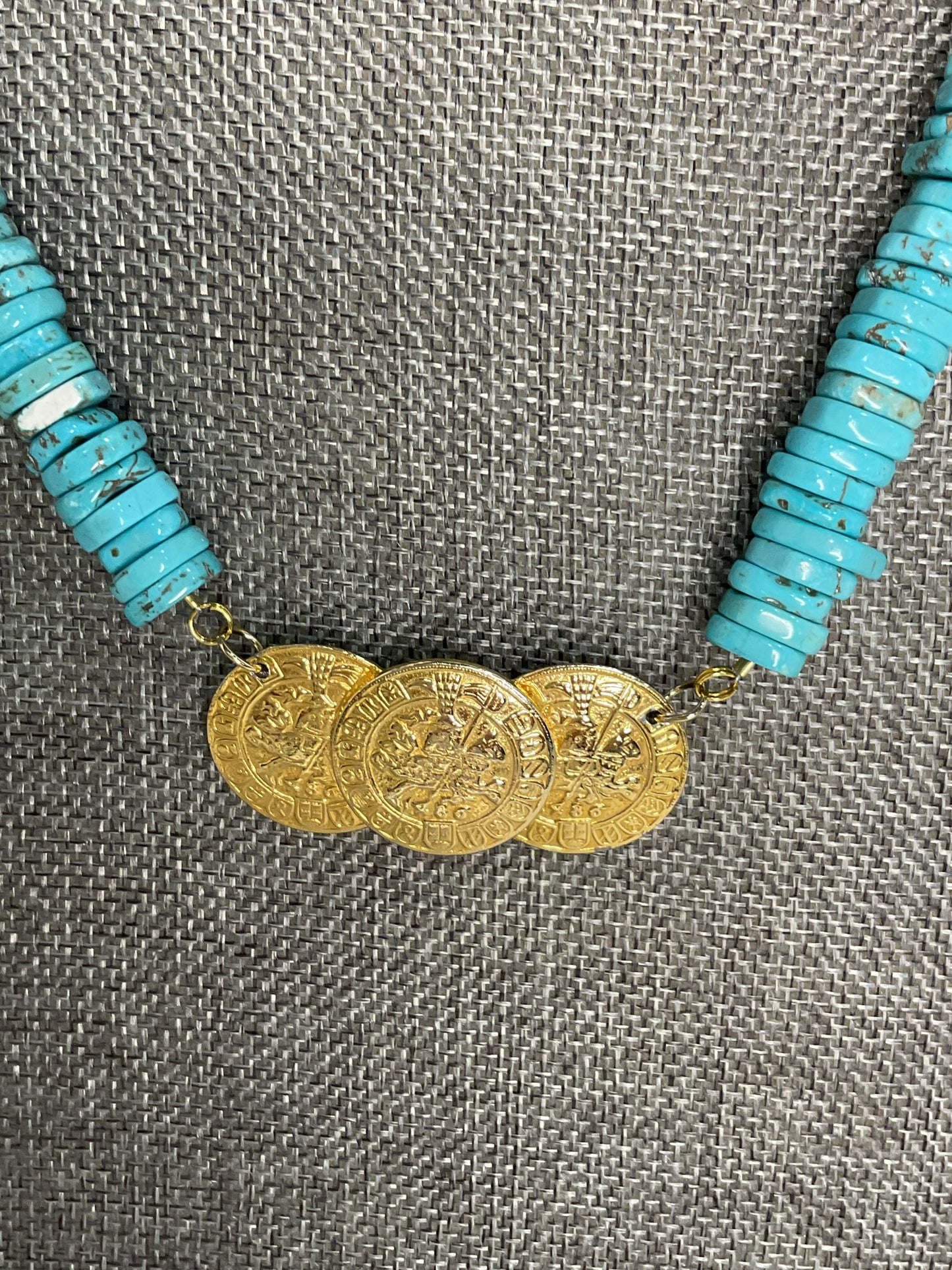 Made turquoise necklace