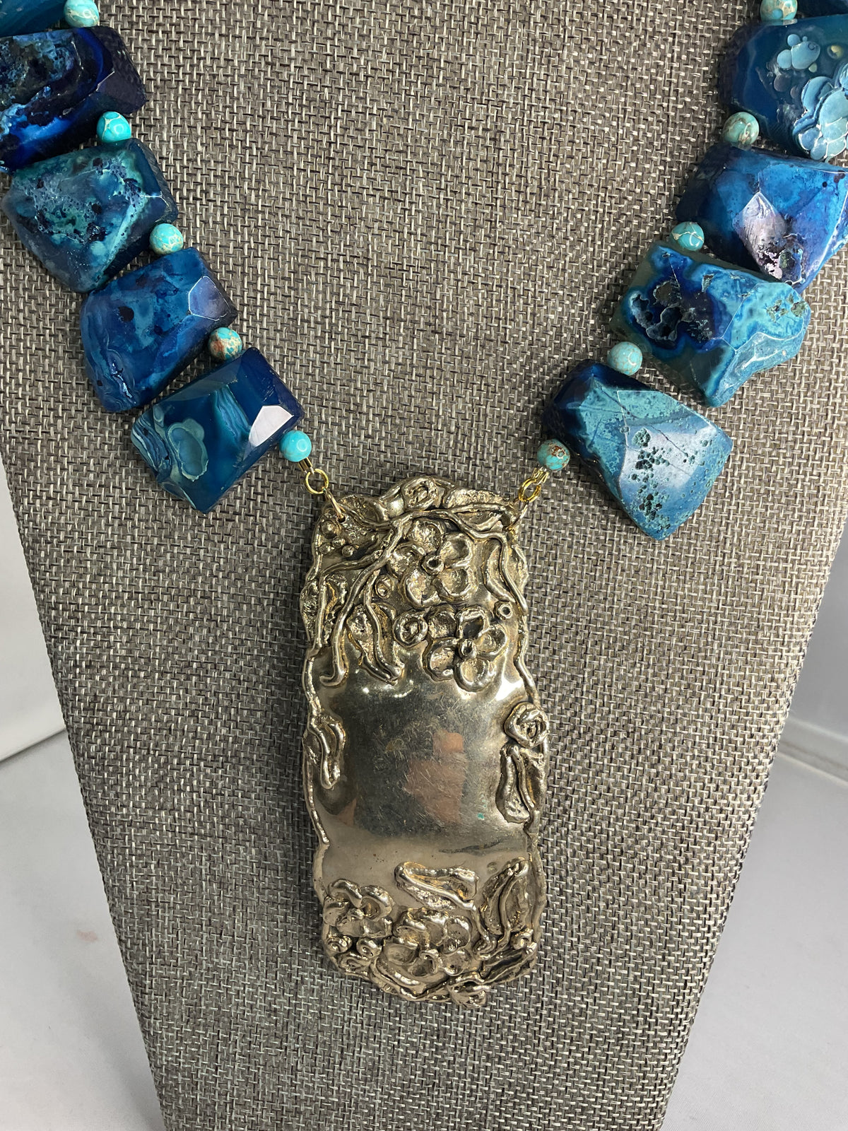 Made sash buckle necklace