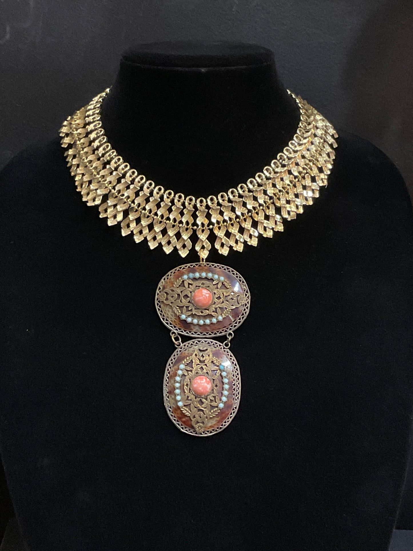 MADE - Unique Brooch on Egyptian Inspired Necklace