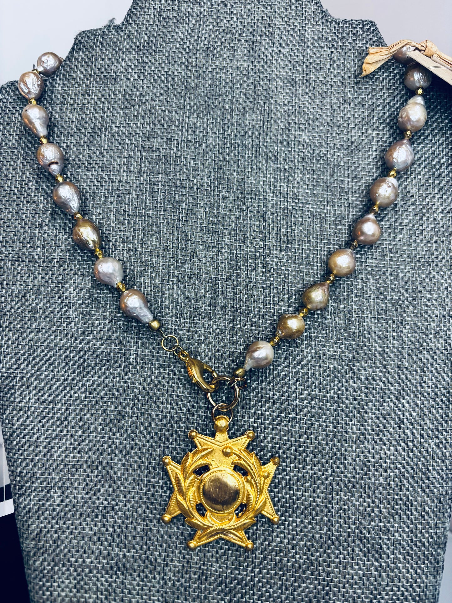 MADE- Pearl Necklace with Medal