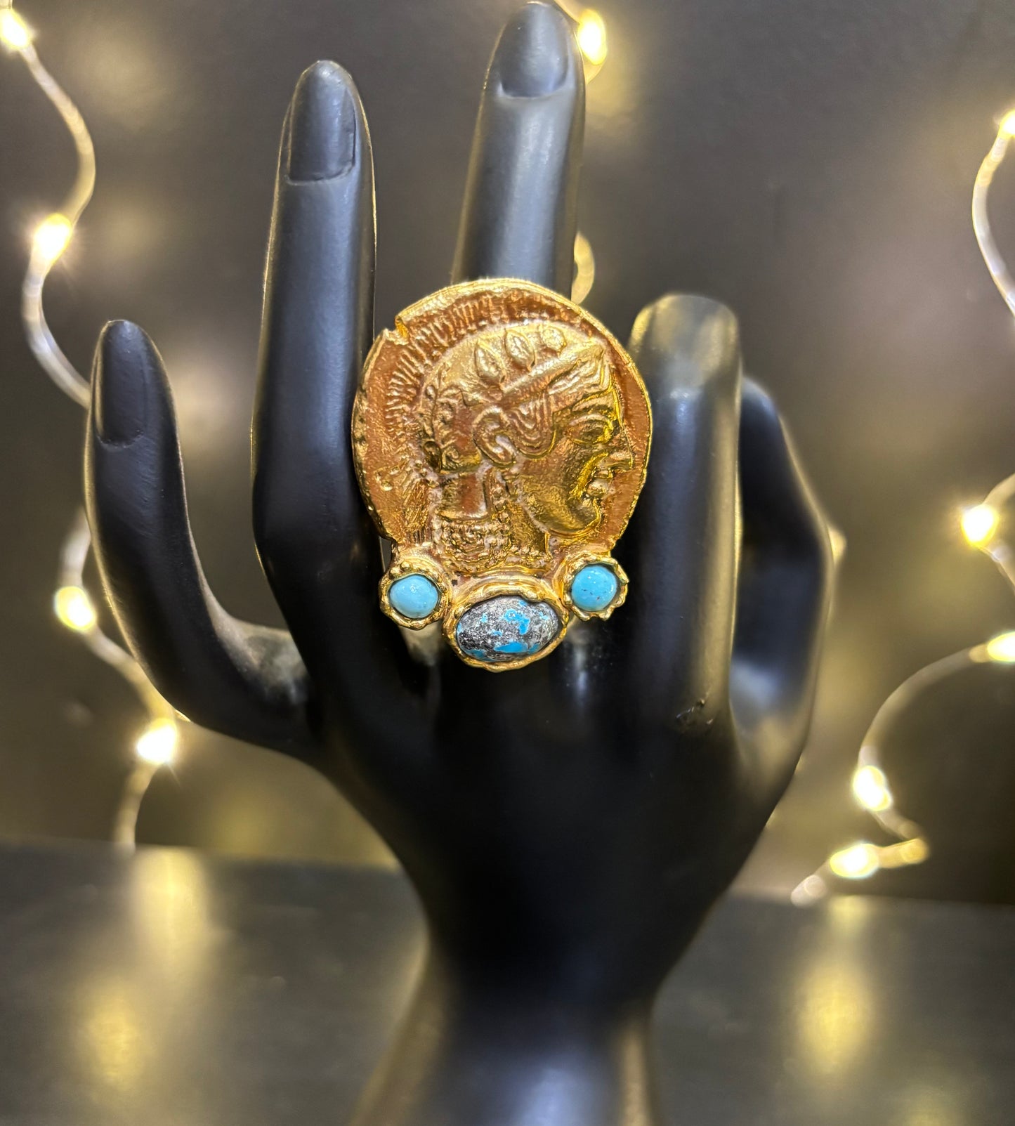 MADE - 18K Gold Plated Ring with Turquoise