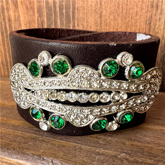 MADE- Green Jeweled Cuff