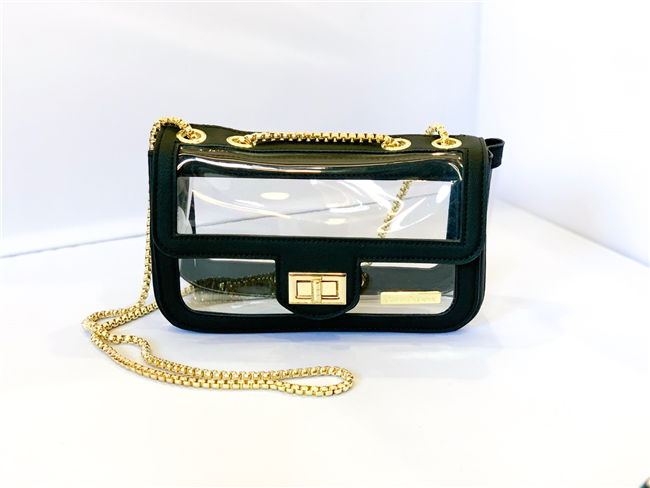 Black Trimmed Clear Stadium Bag