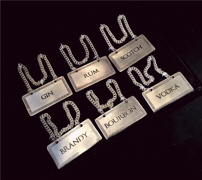 Silver Liquor Tags