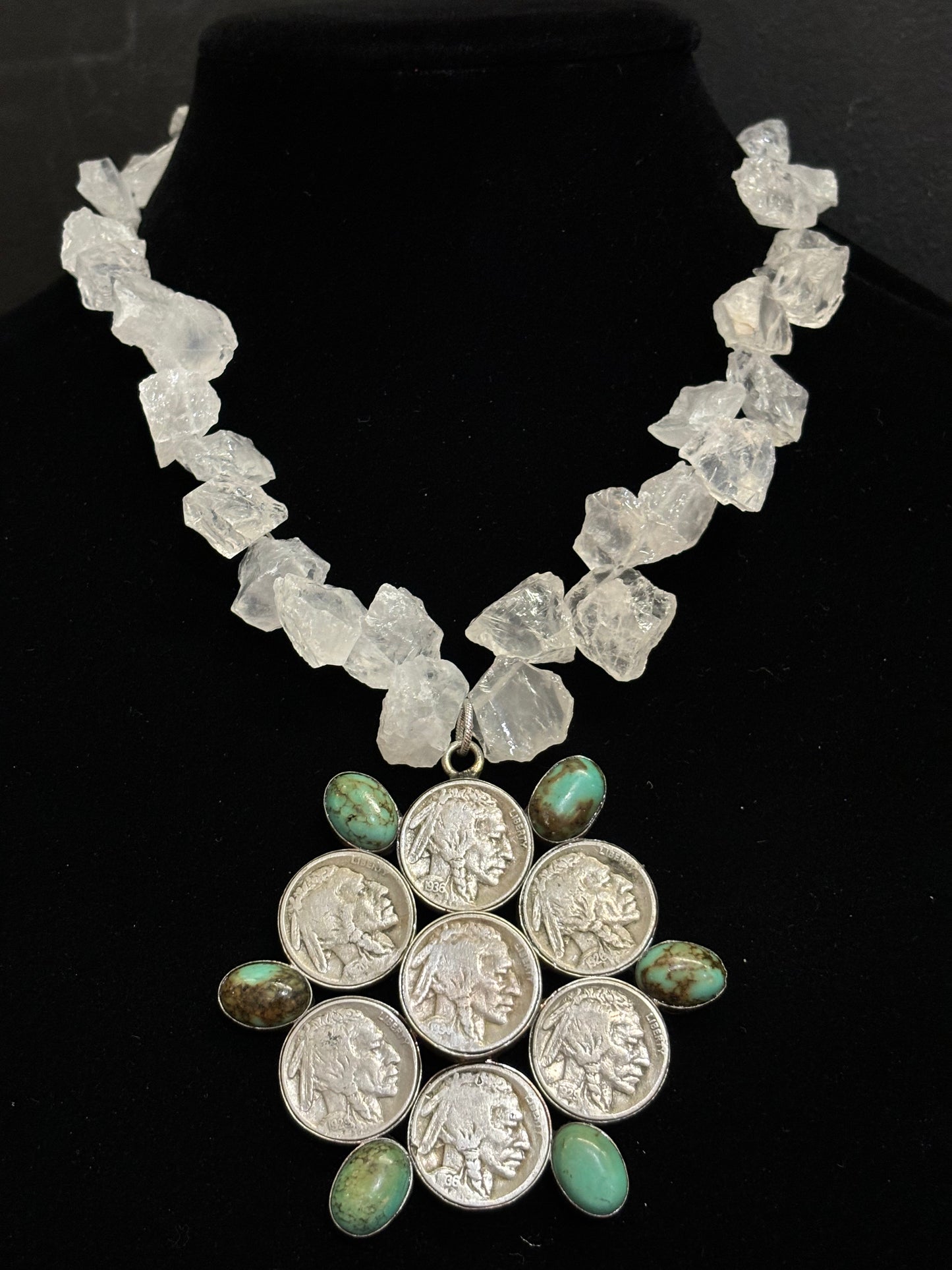 MADE - Quartz Necklace sporting an Indian Head Turquoise pendant