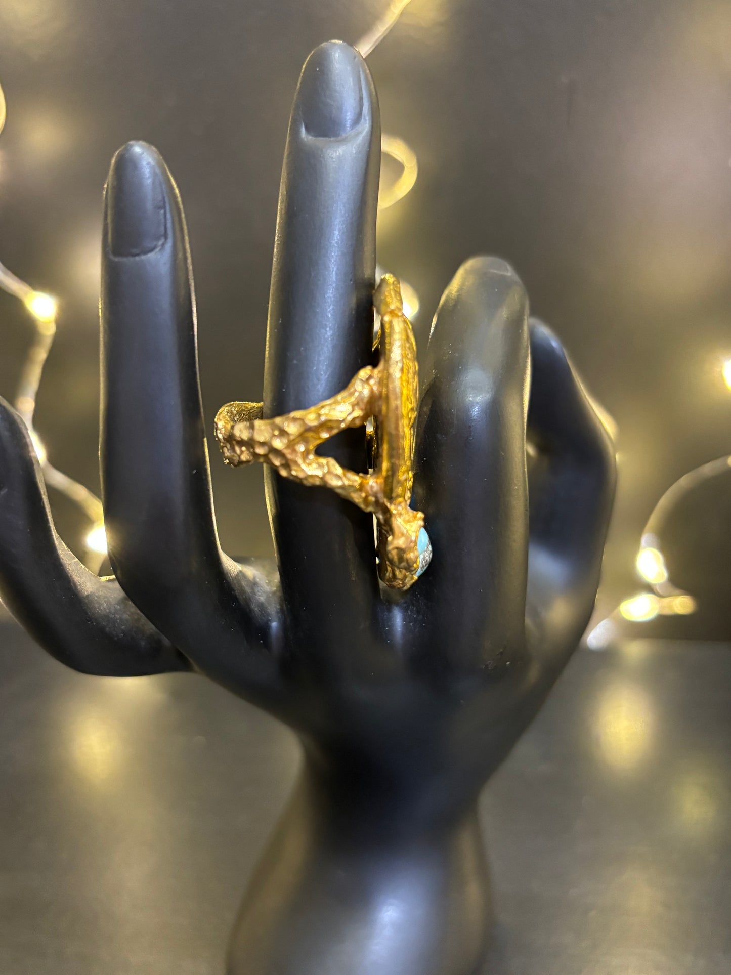 MADE - 18K Gold Plated Ring with Turquoise